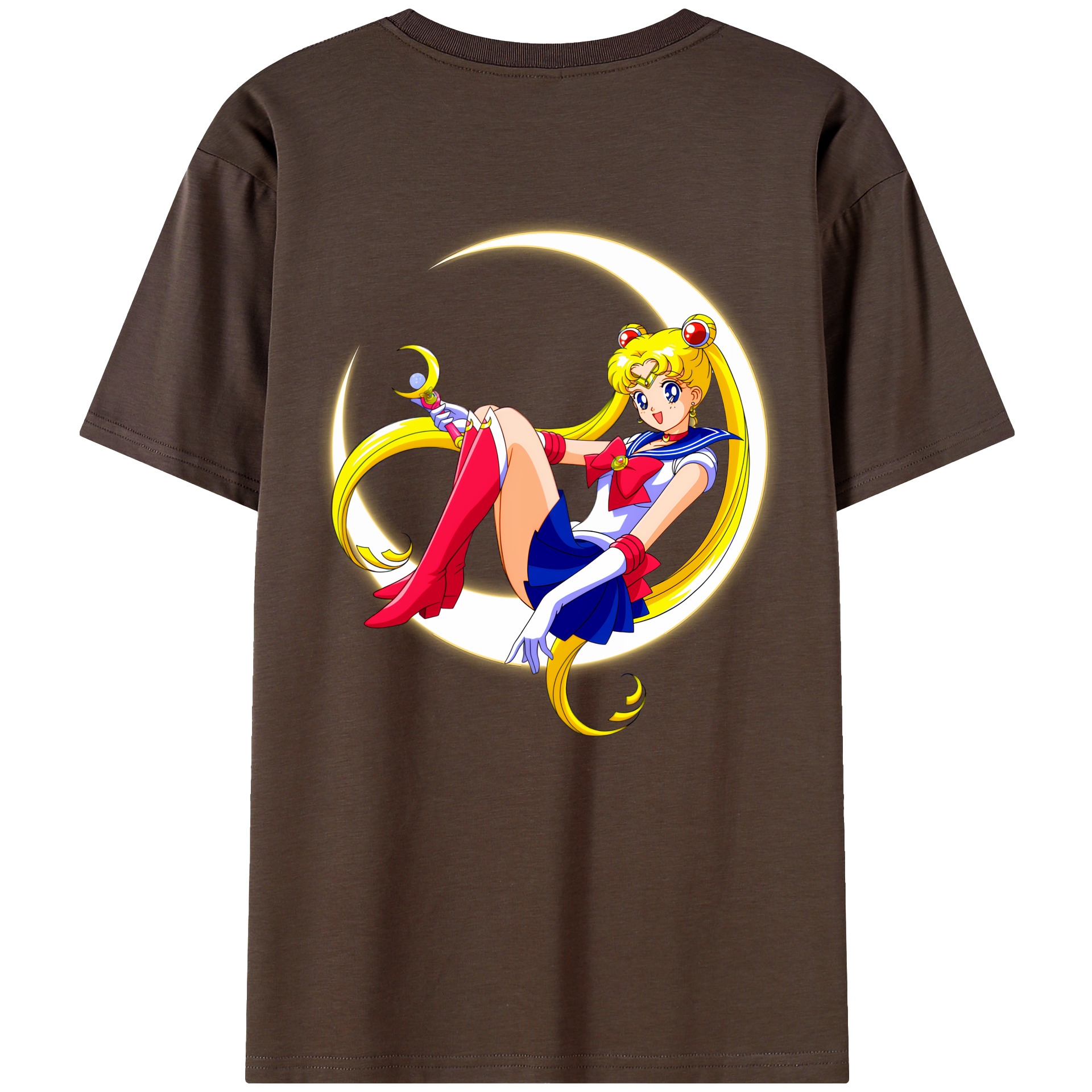 （画像用） 美少女戦士セーラームーン 月野 うさぎ つきの うさぎ Sailor Moon Tsukino Usagi 綿100％半袖Tシャツ（背面プリント）