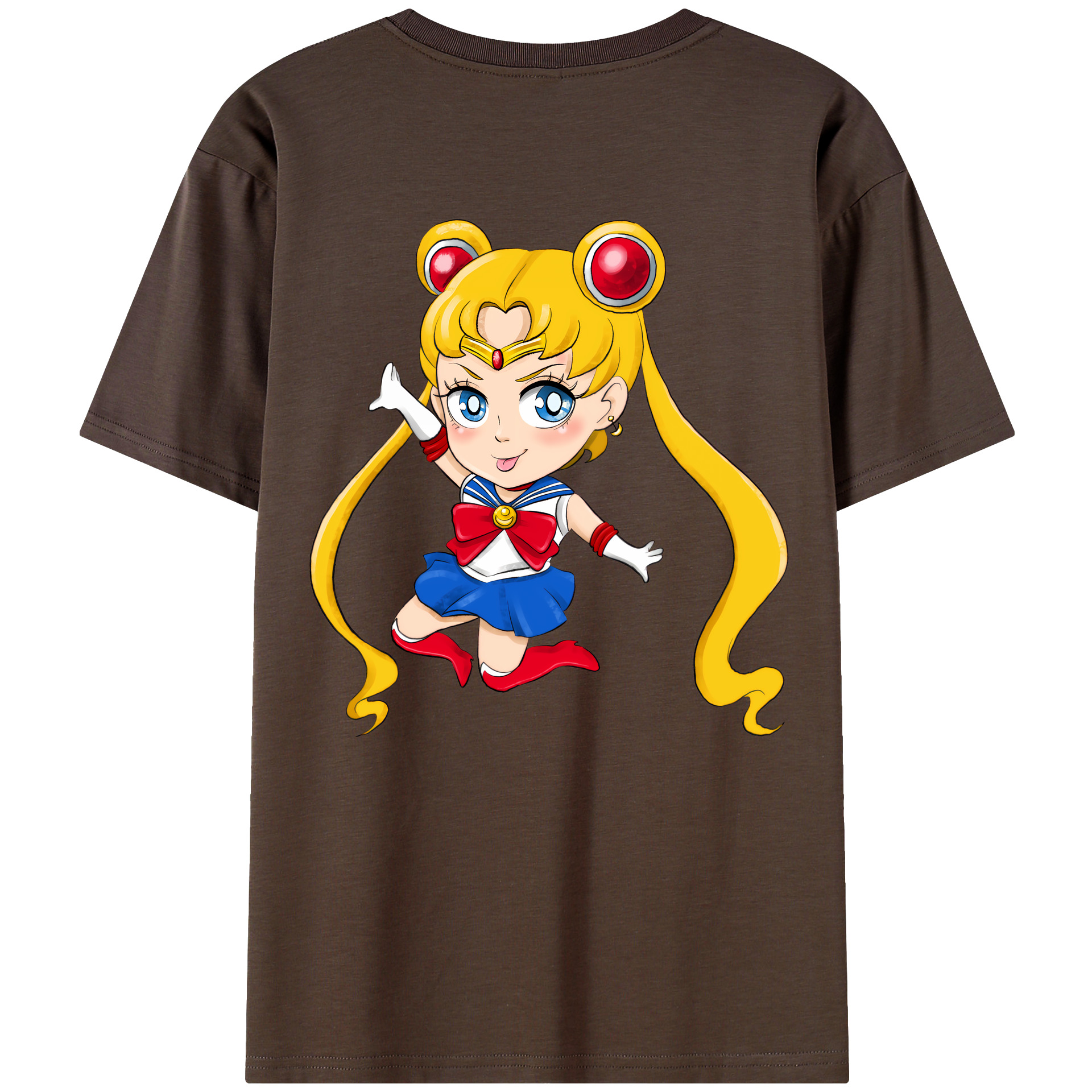 （画像用） 美少女戦士セーラームーン 月野 うさぎ つきの うさぎ Sailor Moon Tsukino Usagi 綿100％半袖Tシャツ（背面プリント）