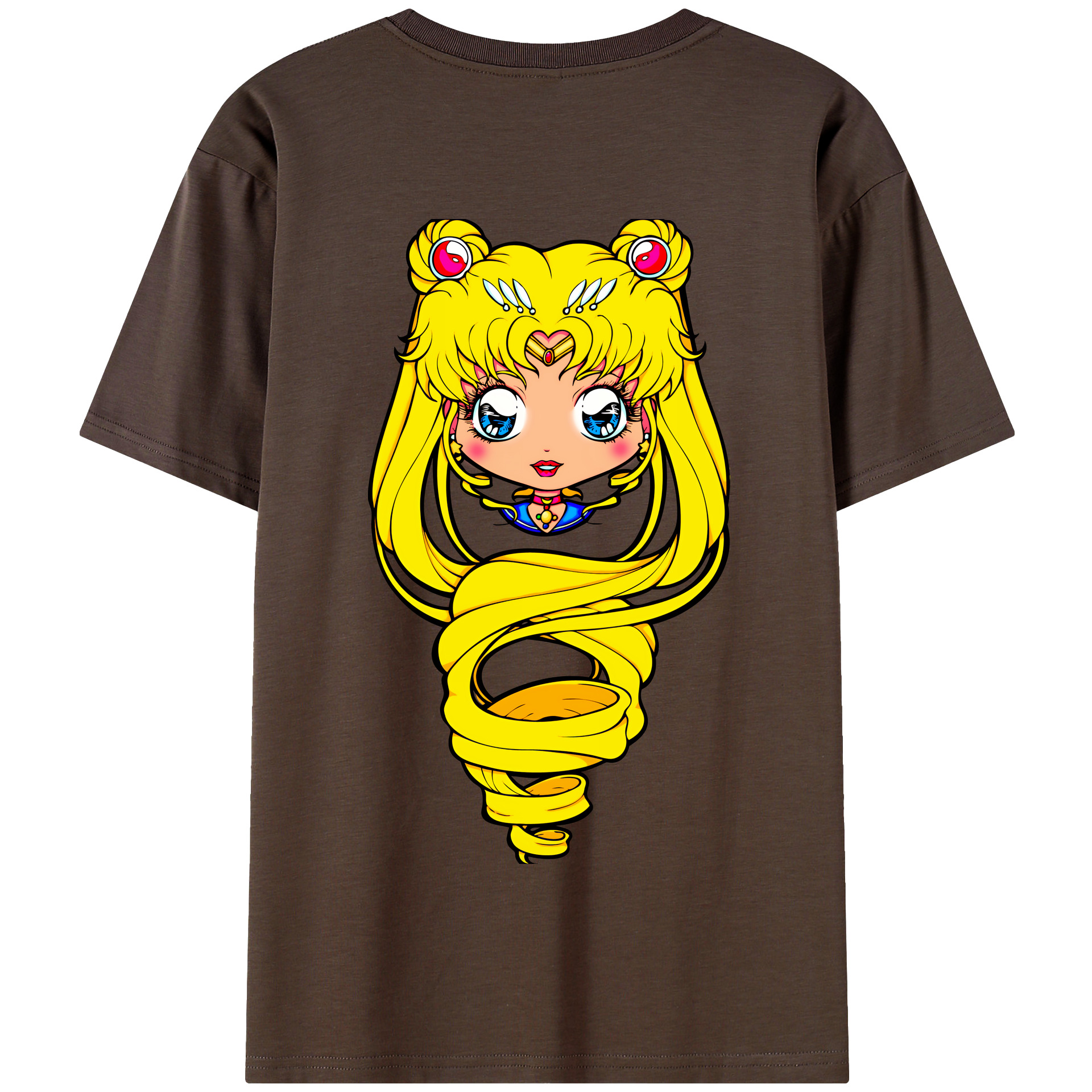 （画像用） 美少女戦士セーラームーン 月野 うさぎ つきの うさぎ Sailor Moon Tsukino Usagi 綿100％半袖Tシャツ（背面プリント）