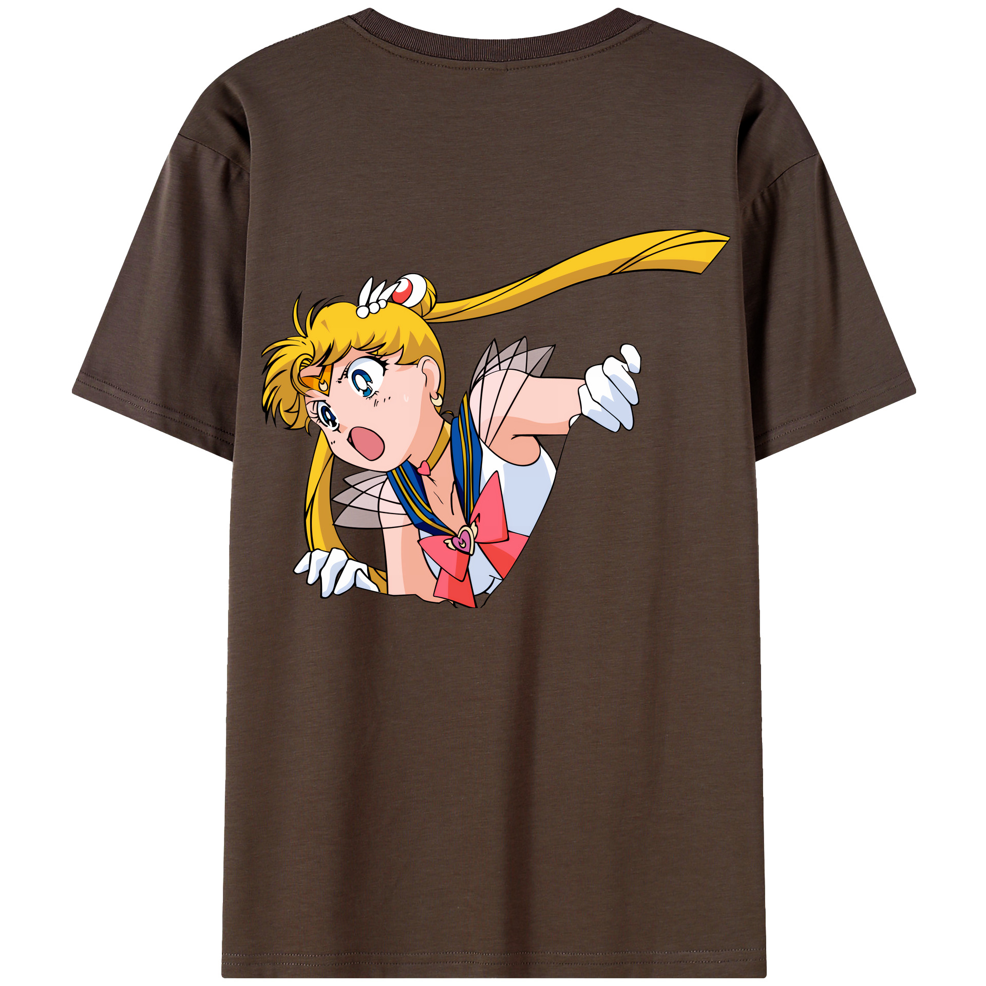 （画像用） 美少女戦士セーラームーン 月野 うさぎ つきの うさぎ Sailor Moon Tsukino Usagi 綿100％半袖Tシャツ（背面プリント）