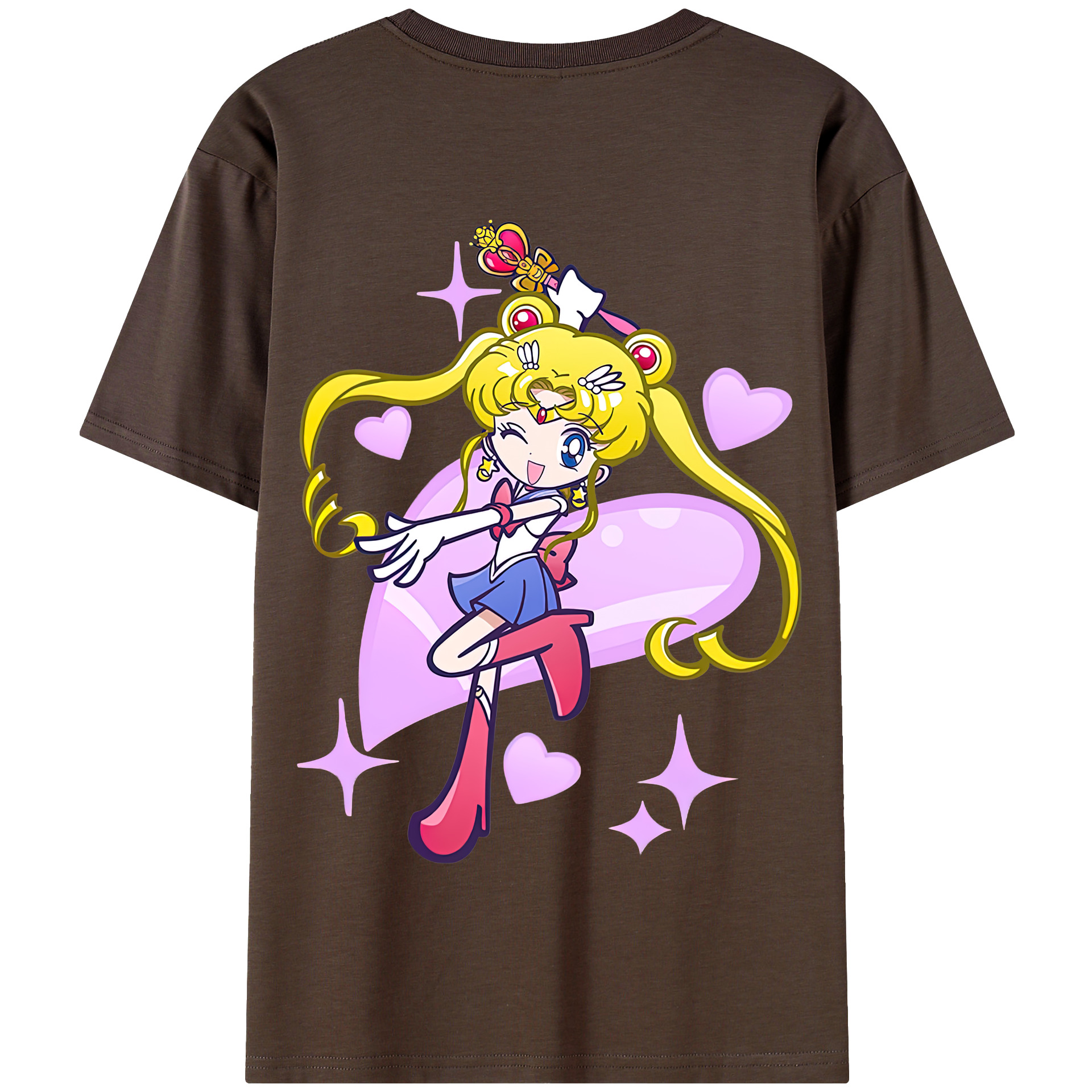 （画像用） 美少女戦士セーラームーン 月野 うさぎ つきの うさぎ Sailor Moon Tsukino Usagi 綿100％半袖Tシャツ（背面プリント）