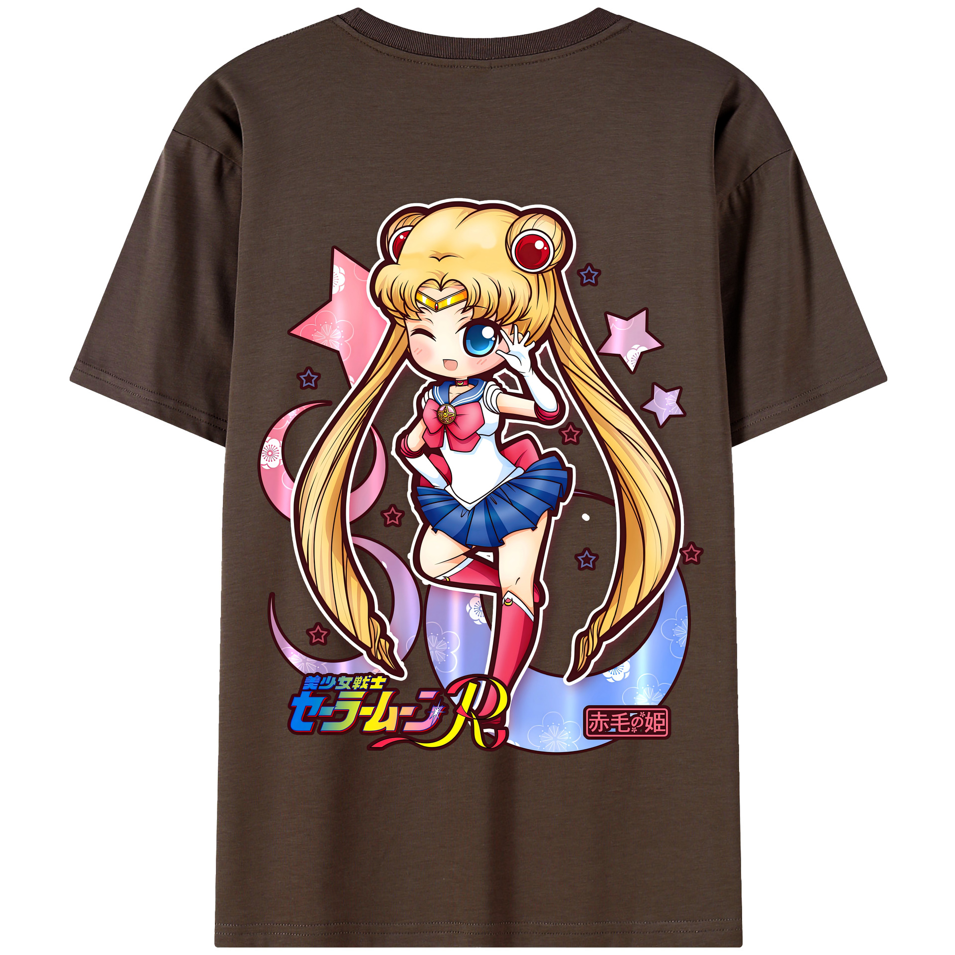 （画像用） 美少女戦士セーラームーン 月野 うさぎ つきの うさぎ Sailor Moon Tsukino Usagi 綿100％半袖Tシャツ（背面プリント）