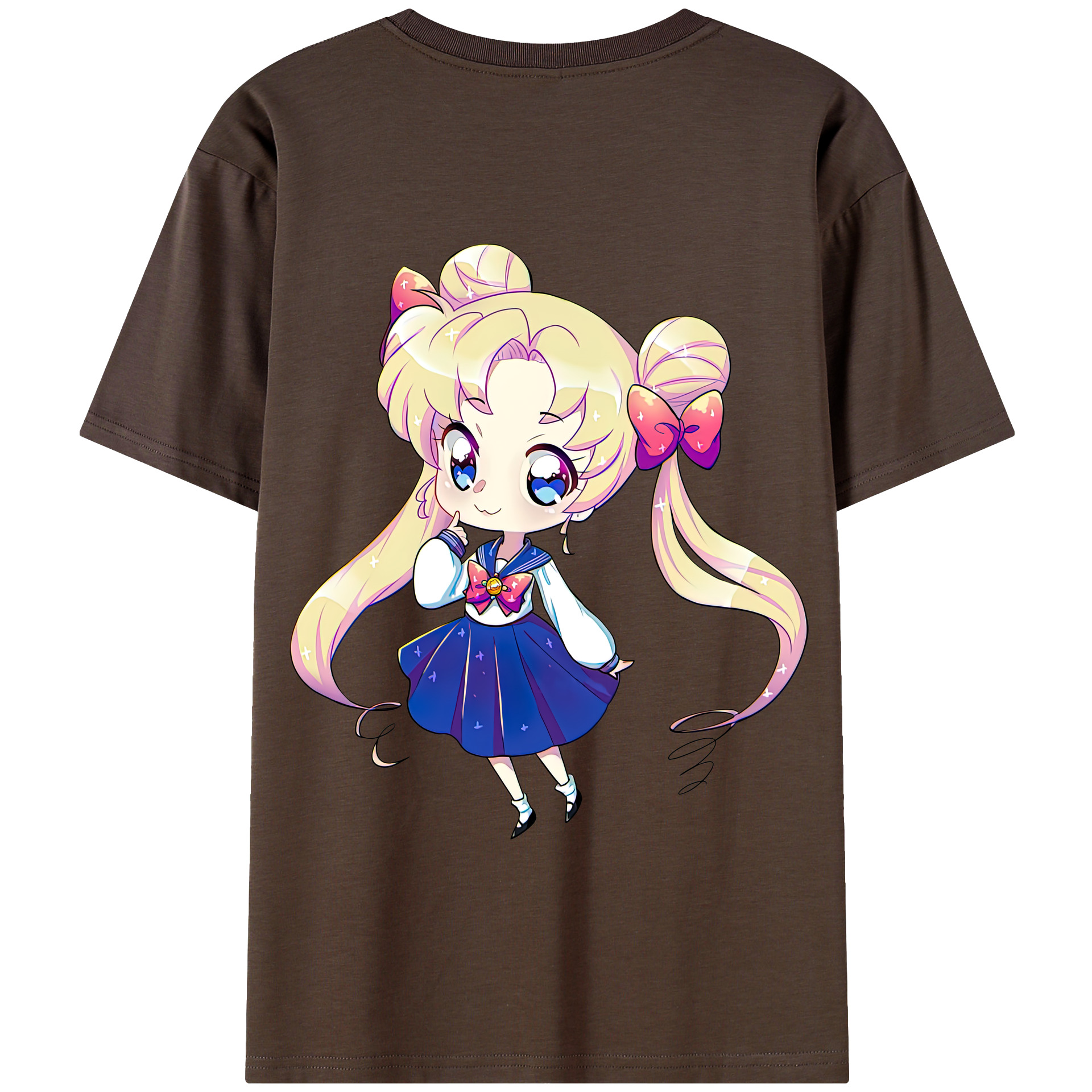 （画像用） 美少女戦士セーラームーン 月野 うさぎ つきの うさぎ Sailor Moon Tsukino Usagi 綿100％半袖Tシャツ（背面プリント）