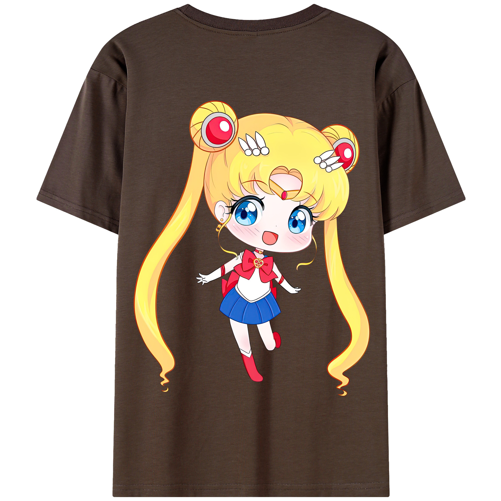 （画像用） 美少女戦士セーラームーン 月野 うさぎ つきの うさぎ Sailor Moon Tsukino Usagi 綿100％半袖Tシャツ（背面プリント）