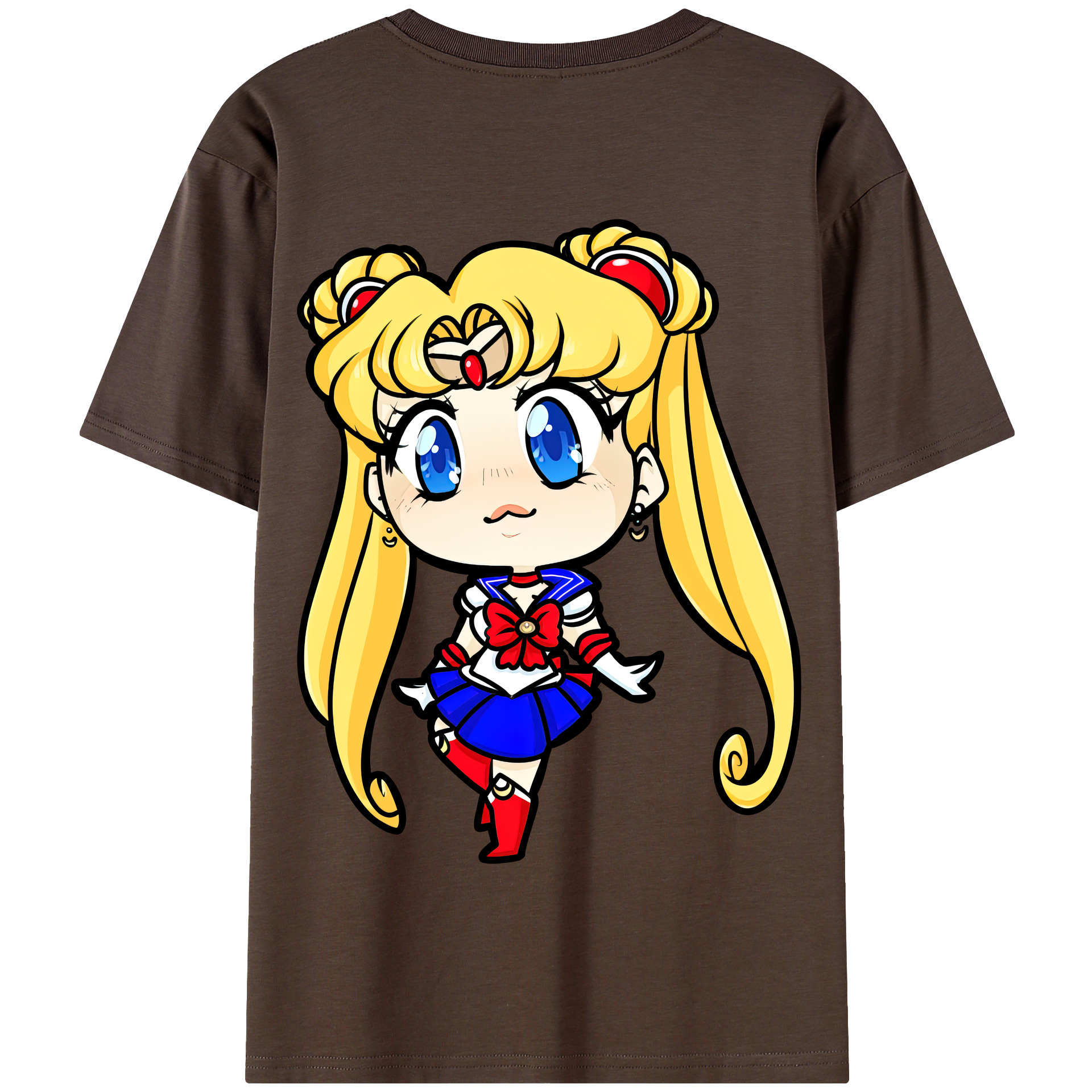 （画像用） 美少女戦士セーラームーン 月野 うさぎ つきの うさぎ Sailor Moon Tsukino Usagi 綿100％半袖Tシャツ（背面プリント）