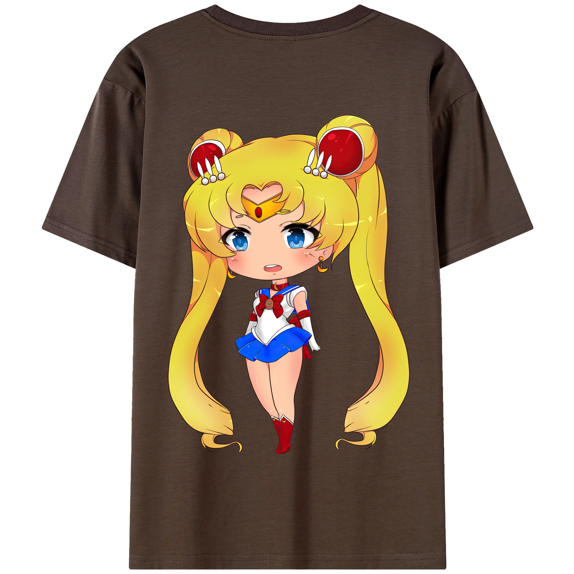 （画像用） 美少女戦士セーラームーン 月野 うさぎ つきの うさぎ Sailor Moon Tsukino Usagi 綿100％半袖Tシャツ（背面プリント）