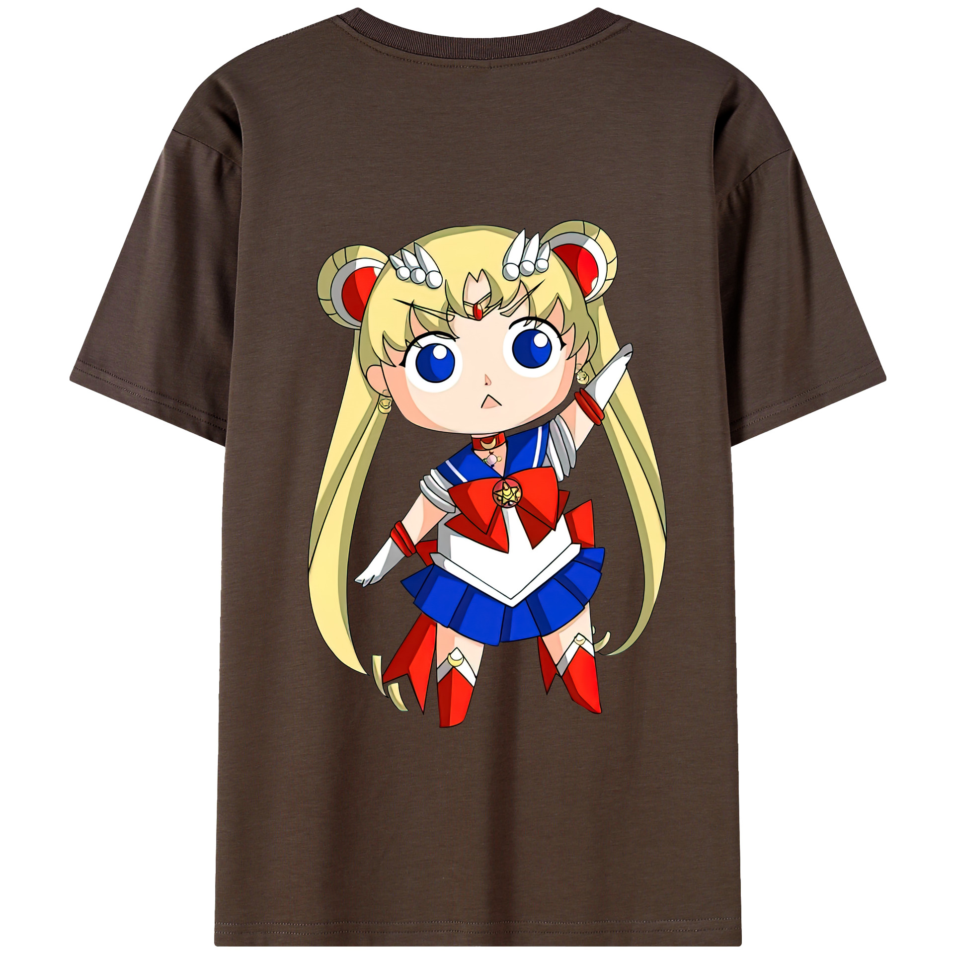 （画像用） 美少女戦士セーラームーン 月野 うさぎ つきの うさぎ Sailor Moon Tsukino Usagi 綿100％半袖Tシャツ（背面プリント）