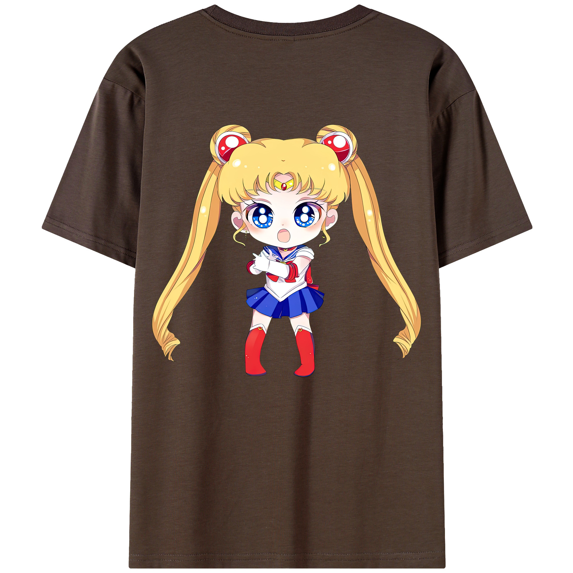 （画像用） 美少女戦士セーラームーン 月野 うさぎ つきの うさぎ Sailor Moon Tsukino Usagi 綿100％半袖Tシャツ（背面プリント）