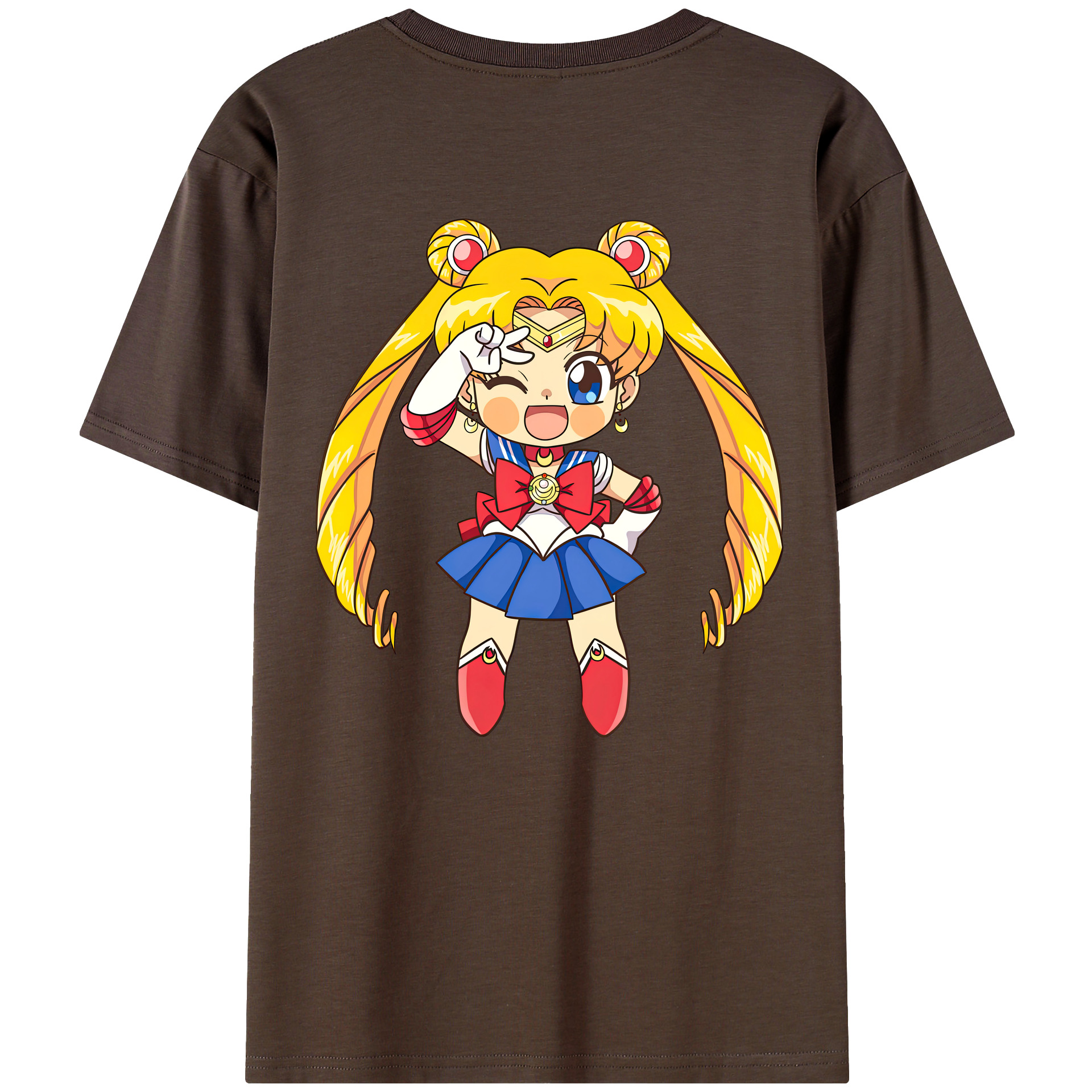 （画像用） 美少女戦士セーラームーン 月野 うさぎ つきの うさぎ Sailor Moon Tsukino Usagi 綿100％半袖Tシャツ（背面プリント）