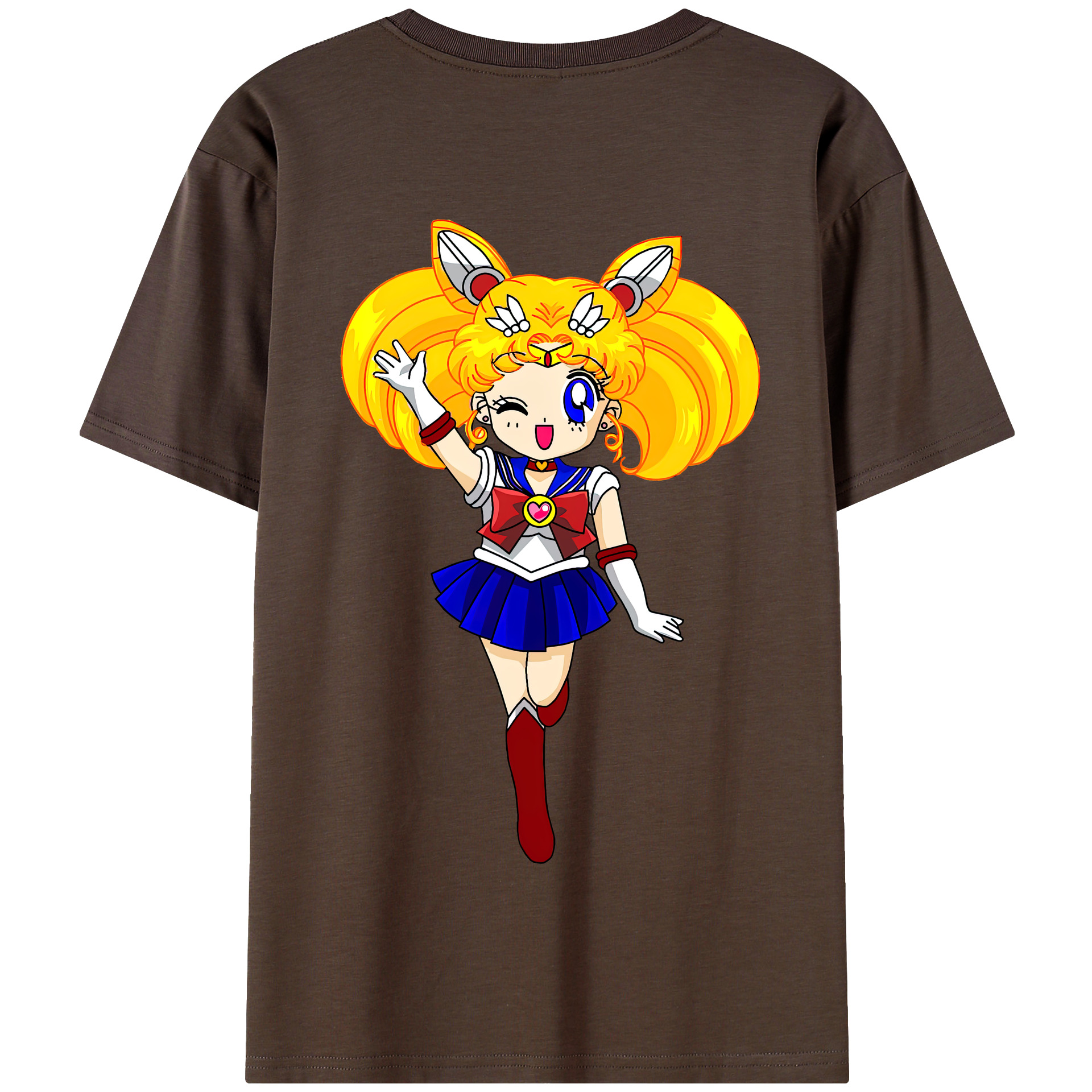 （画像用） 美少女戦士セーラームーン 月野 うさぎ つきの うさぎ Sailor Moon Tsukino Usagi 綿100％半袖Tシャツ（背面プリント）