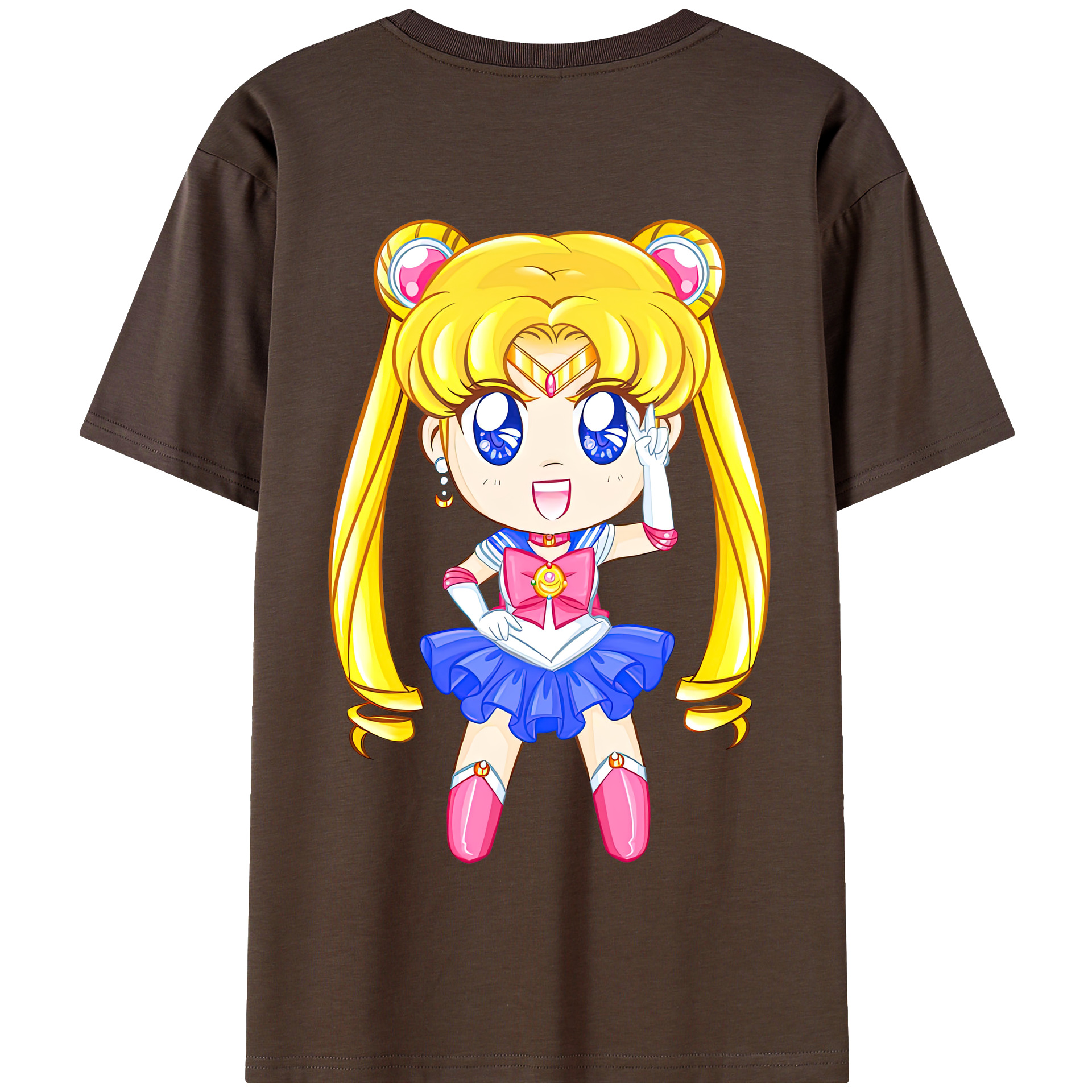（画像用） 美少女戦士セーラームーン 月野 うさぎ つきの うさぎ Sailor Moon Tsukino Usagi 綿100％半袖Tシャツ（背面プリント）