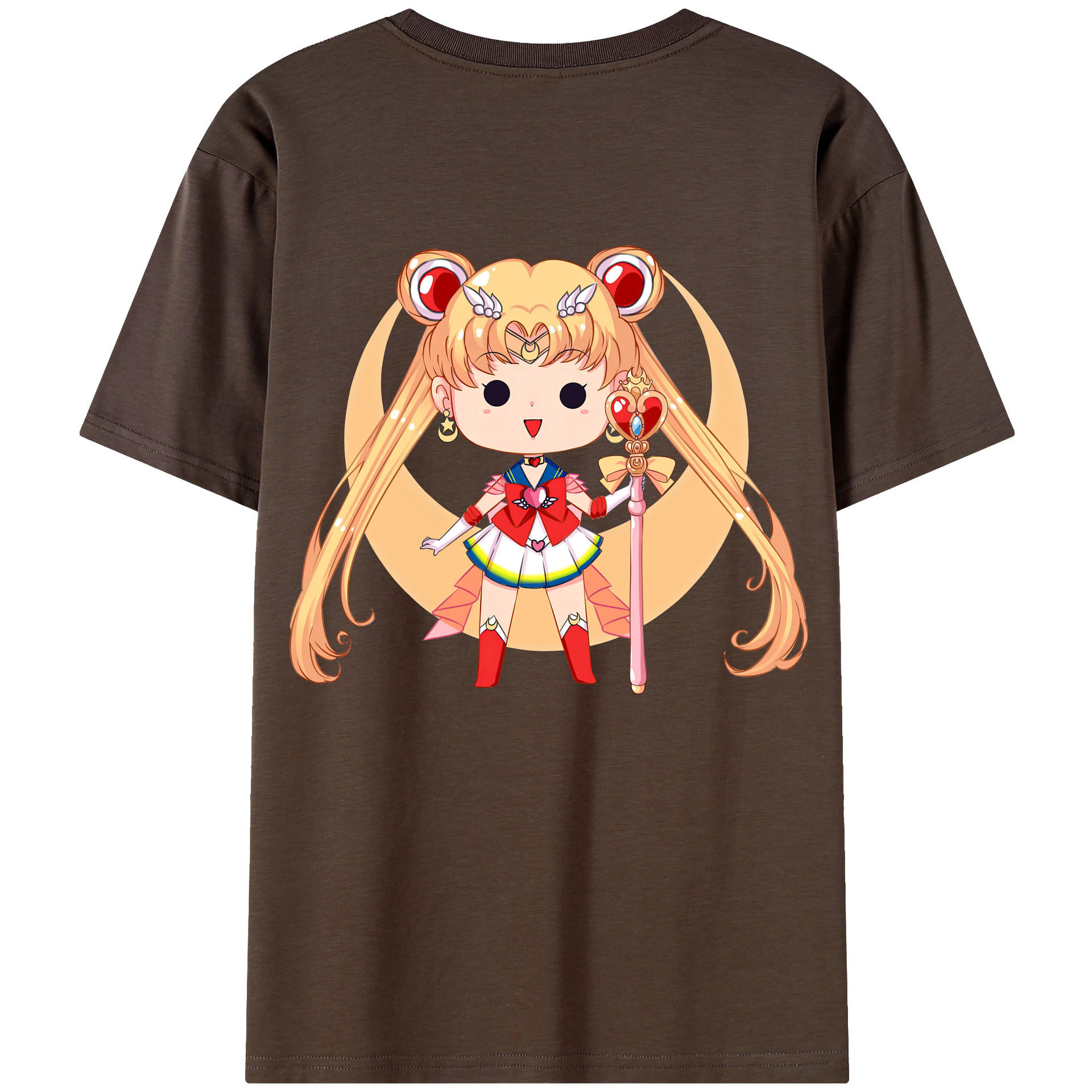 （画像用） 美少女戦士セーラームーン 月野 うさぎ つきの うさぎ Sailor Moon Tsukino Usagi 綿100％半袖Tシャツ（背面プリント）