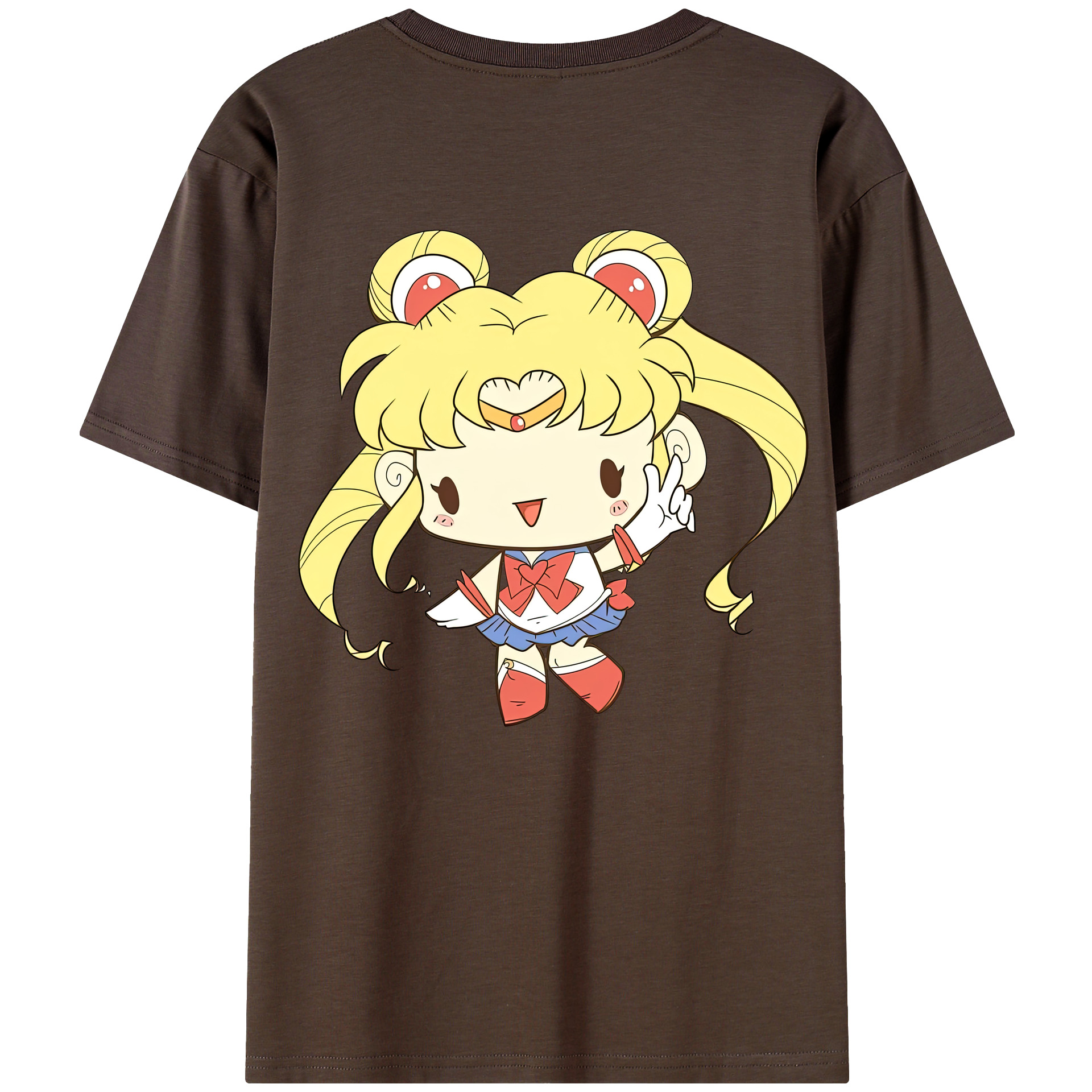 （画像用） 美少女戦士セーラームーン 月野 うさぎ つきの うさぎ Sailor Moon Tsukino Usagi 綿100％半袖Tシャツ（背面プリント）
