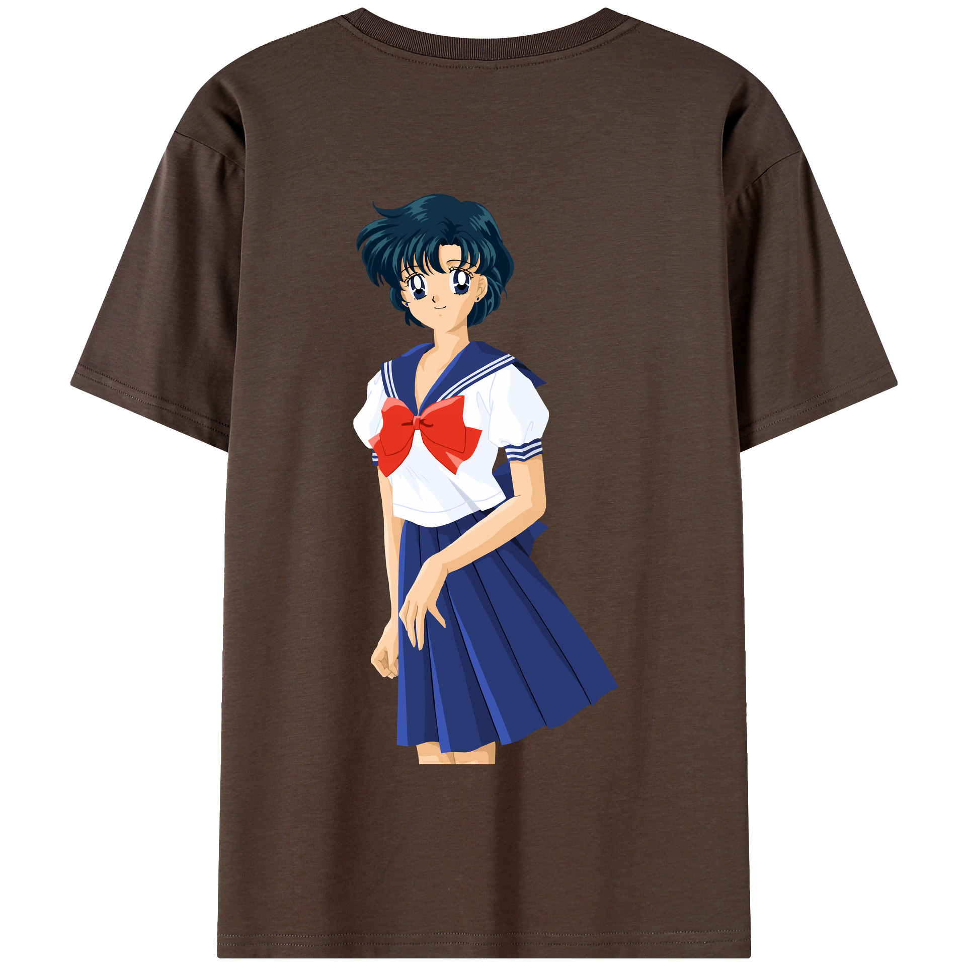（画像用） 美少女戦士セーラームーン 水野 亜美 みずの あみ Sailor Moon Mizuno Ami 綿100％半袖Tシャツ（背面プリント）