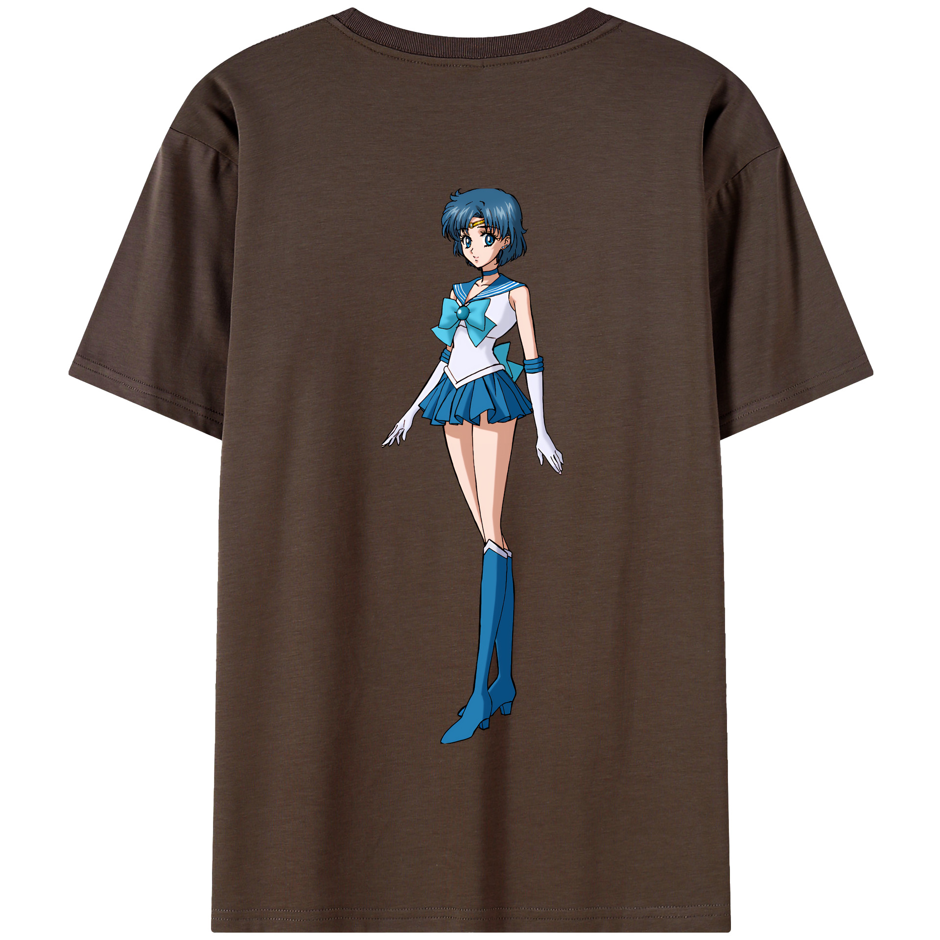 （画像用） 美少女戦士セーラームーン 水野 亜美 みずの あみ Sailor Moon Mizuno Ami 綿100％半袖Tシャツ（背面プリント）