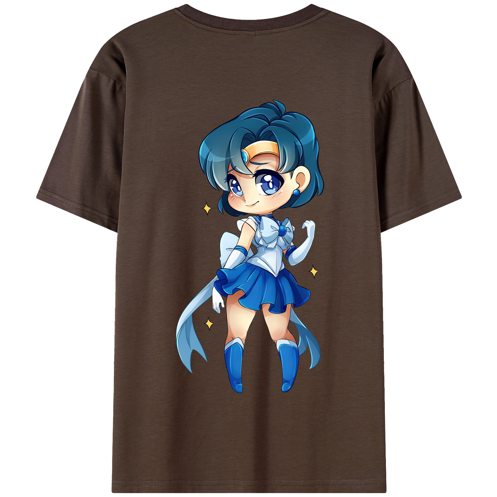 （画像用） 美少女戦士セーラームーン 水野 亜美 みずの あみ Sailor Moon Mizuno Ami 綿100％半袖Tシャツ（背面プリント）