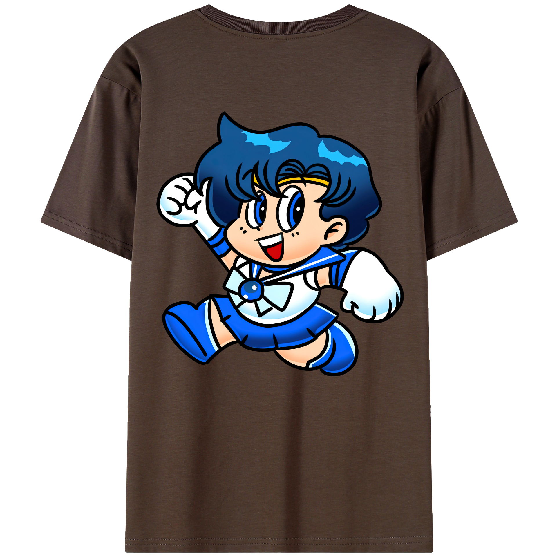 （画像用） 美少女戦士セーラームーン 水野 亜美 みずの あみ Sailor Moon Mizuno Ami 綿100％半袖Tシャツ（背面プリント）
