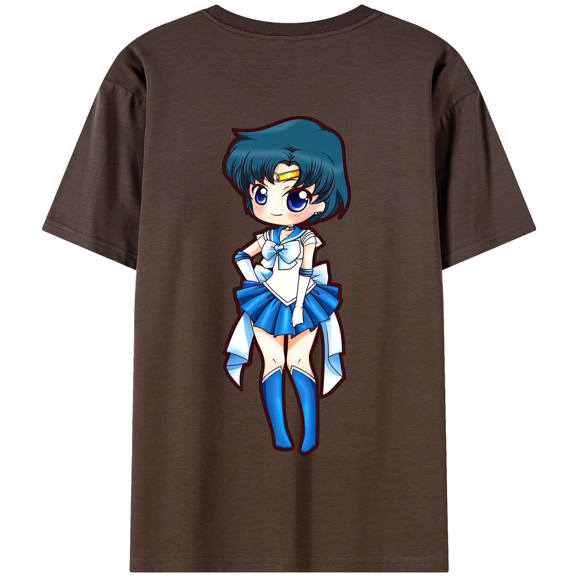 （画像用） 美少女戦士セーラームーン 水野 亜美 みずの あみ Sailor Moon Mizuno Ami 綿100％半袖Tシャツ（背面プリント）