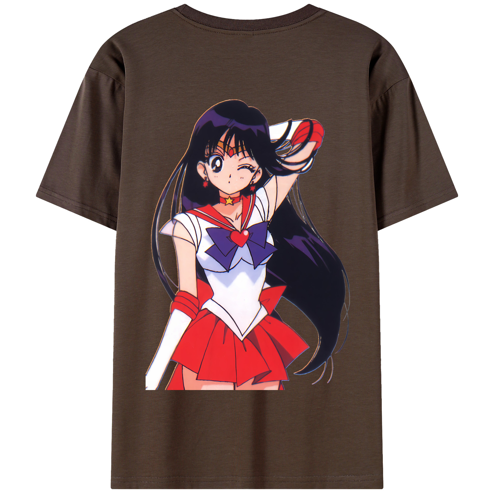 （画像用） 美少女戦士セーラームーン 火野レイ ひの レイ Sailor Moon Hino Rei （セーラーマーズ,Sailor Mars） 綿100％半袖Tシャツ（背面プリント）