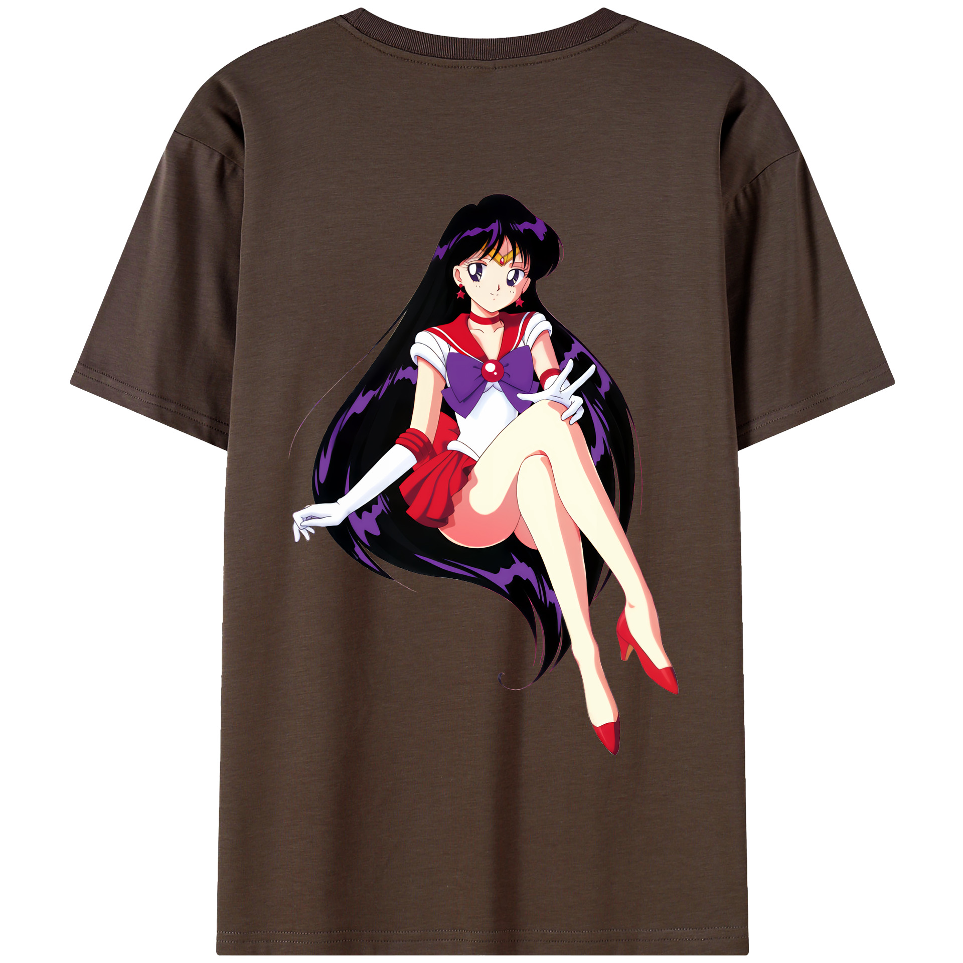 （画像用） 美少女戦士セーラームーン 火野レイ ひの レイ Sailor Moon Hino Rei （セーラーマーズ,Sailor Mars） 綿100％半袖Tシャツ（背面プリント）