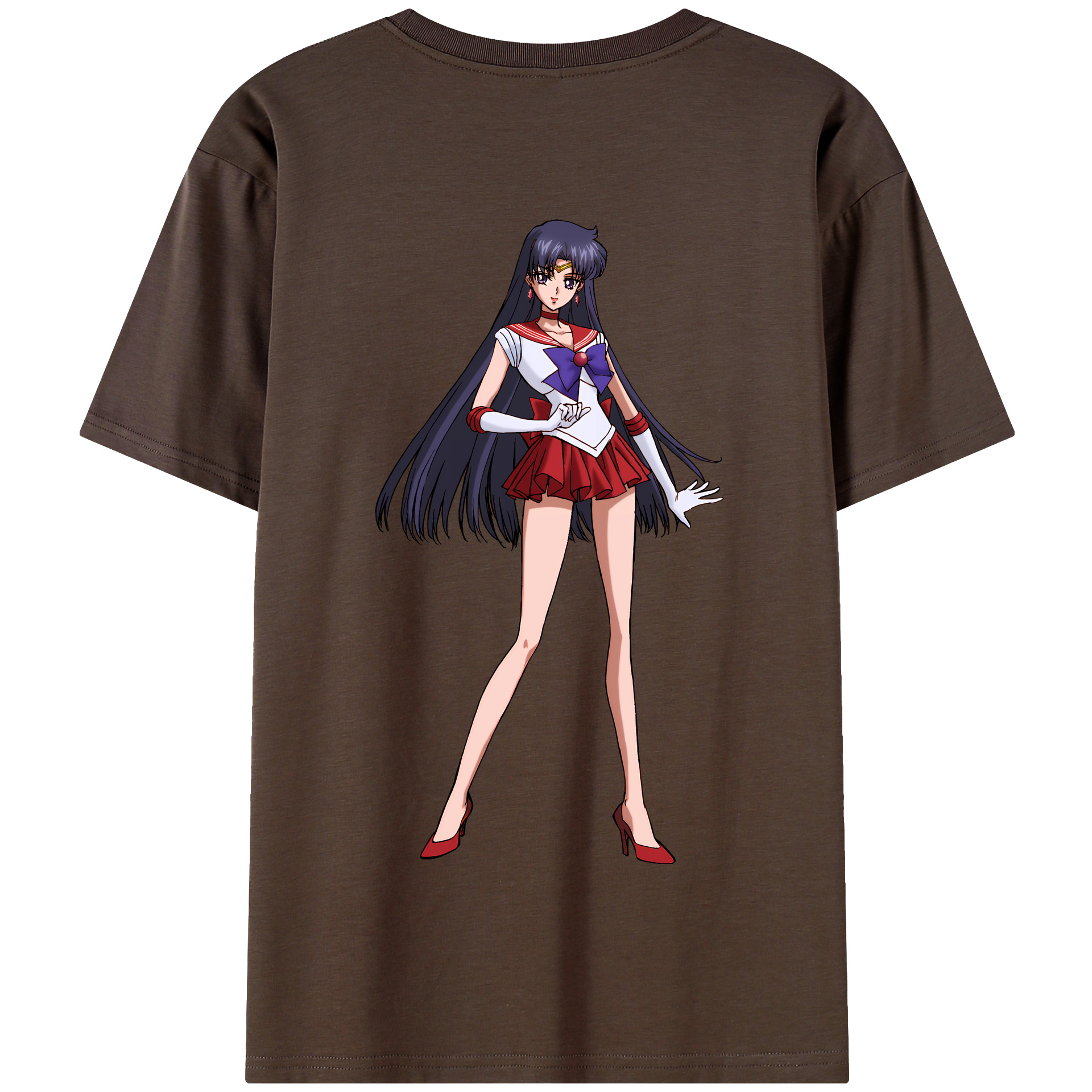 （画像用） 美少女戦士セーラームーン 火野レイ ひの レイ Sailor Moon Hino Rei （セーラーマーズ,Sailor Mars） 綿100％半袖Tシャツ（背面プリント）