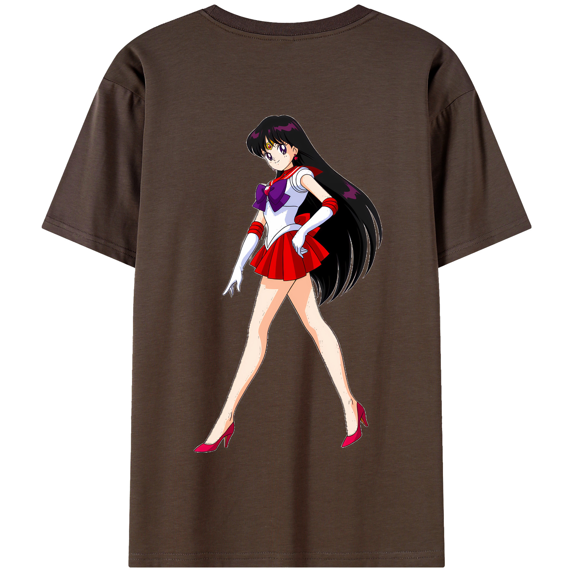 （画像用） 美少女戦士セーラームーン 火野レイ ひの レイ Sailor Moon Hino Rei （セーラーマーズ,Sailor Mars） 綿100％半袖Tシャツ（背面プリント）