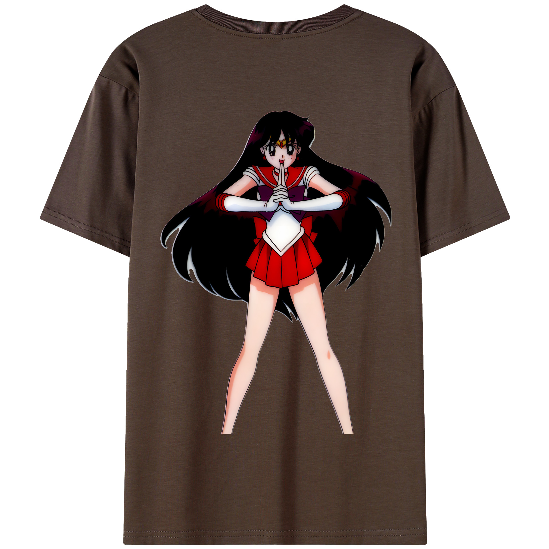 （画像用） 美少女戦士セーラームーン 火野レイ ひの レイ Sailor Moon Hino Rei （セーラーマーズ,Sailor Mars） 綿100％半袖Tシャツ（背面プリント）