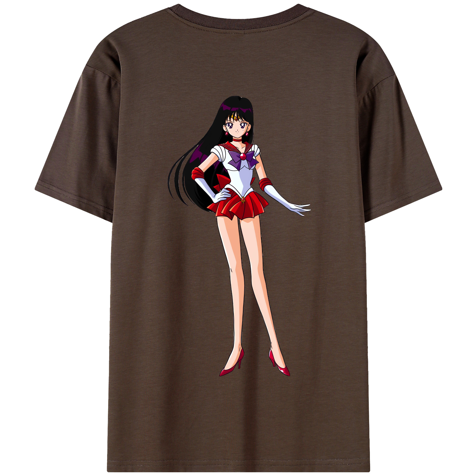 （画像用） 美少女戦士セーラームーン 火野レイ ひの レイ Sailor Moon Hino Rei （セーラーマーズ,Sailor Mars） 綿100％半袖Tシャツ（背面プリント）