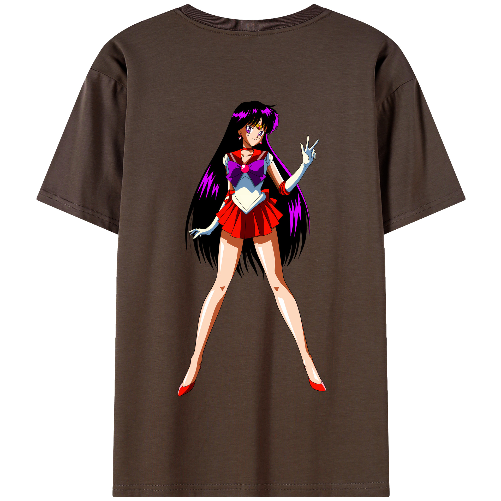 （画像用） 美少女戦士セーラームーン 火野レイ ひの レイ Sailor Moon Hino Rei （セーラーマーズ,Sailor Mars） 綿100％半袖Tシャツ（背面プリント）