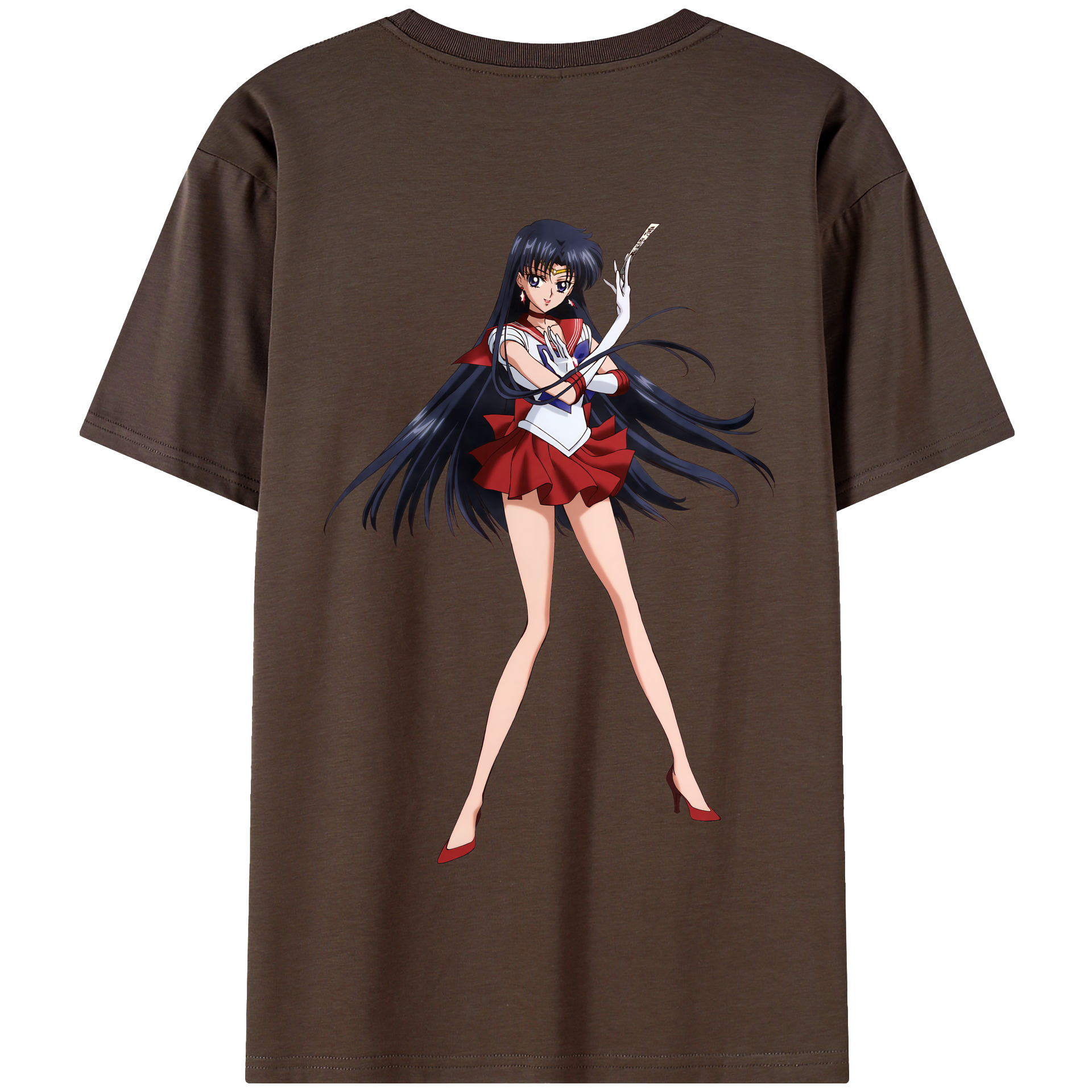 （画像用） 美少女戦士セーラームーン 火野レイ ひの レイ Sailor Moon Hino Rei （セーラーマーズ,Sailor Mars） 綿100％半袖Tシャツ（背面プリント）