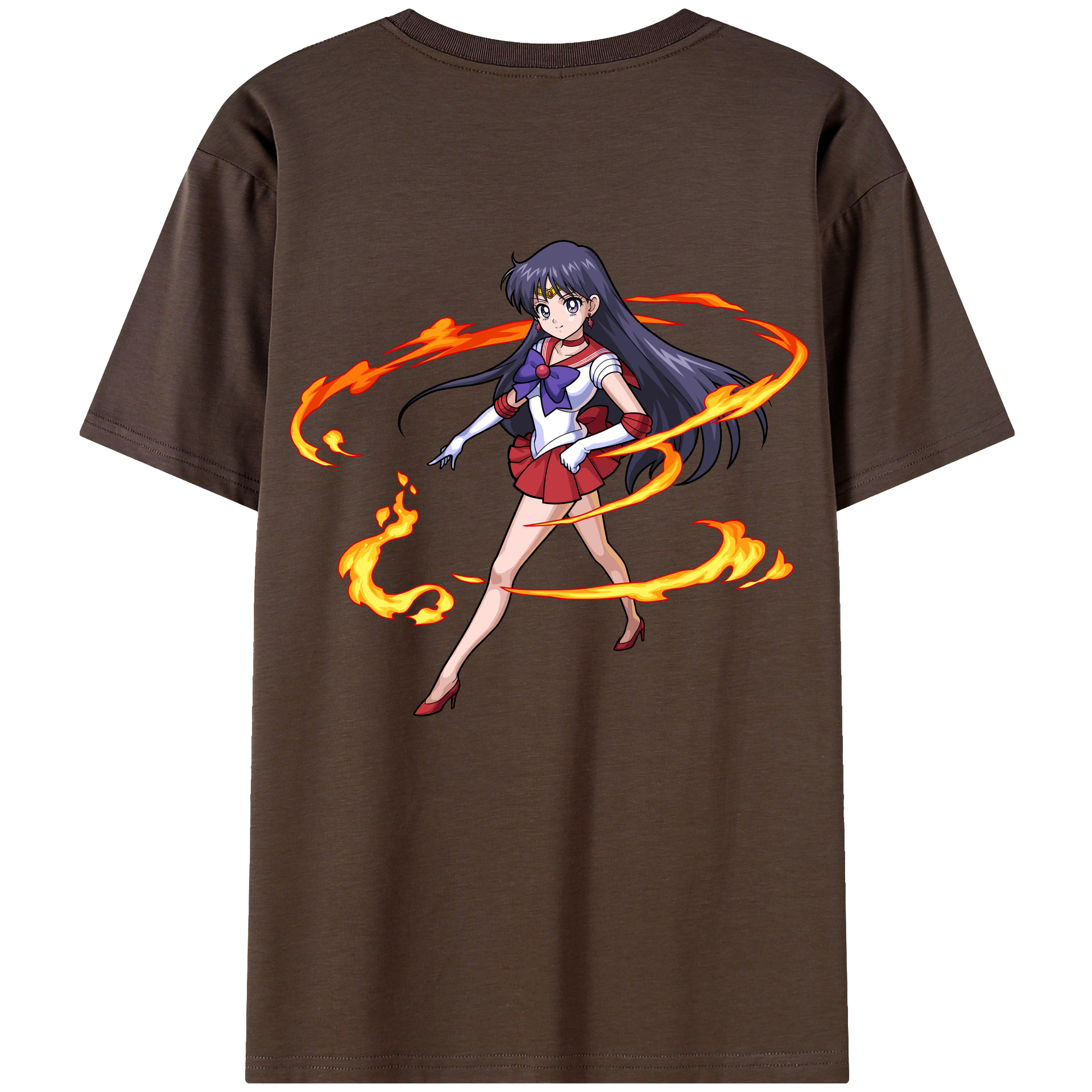 （画像用） 美少女戦士セーラームーン 火野レイ ひの レイ Sailor Moon Hino Rei （セーラーマーズ,Sailor Mars） 綿100％半袖Tシャツ（背面プリント）