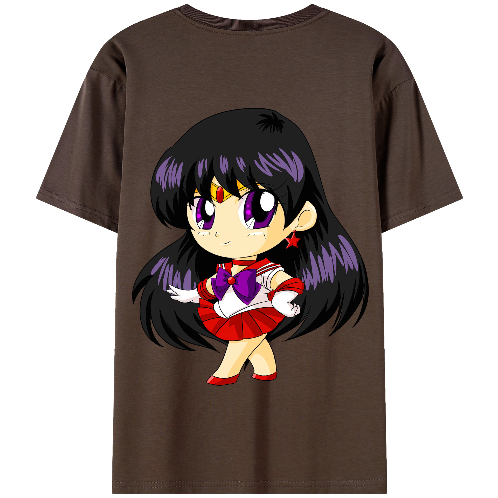 （画像用） 美少女戦士セーラームーン 火野レイ ひの レイ Sailor Moon Hino Rei （セーラーマーズ,Sailor Mars） 綿100％半袖Tシャツ（背面プリント）