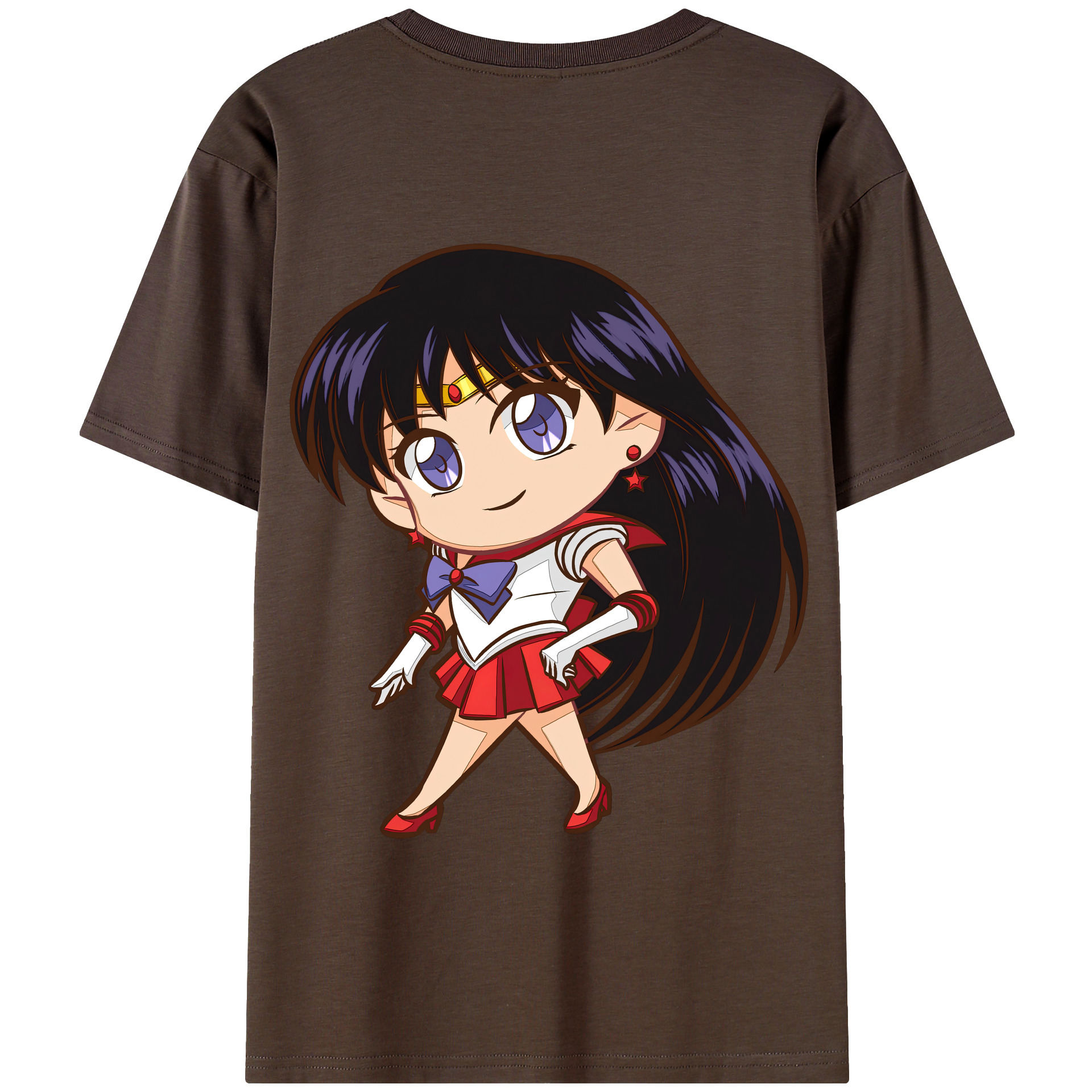 （画像用） 美少女戦士セーラームーン 火野レイ ひの レイ Sailor Moon Hino Rei （セーラーマーズ,Sailor Mars） 綿100％半袖Tシャツ（背面プリント）