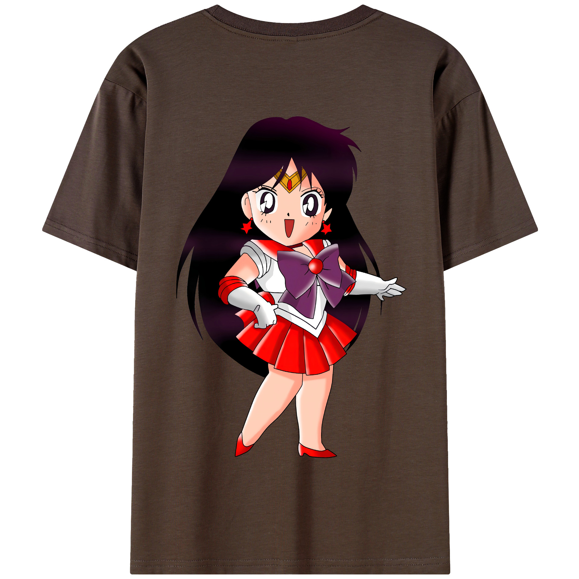 （画像用） 美少女戦士セーラームーン 火野レイ ひの レイ Sailor Moon Hino Rei （セーラーマーズ,Sailor Mars） 綿100％半袖Tシャツ（背面プリント）