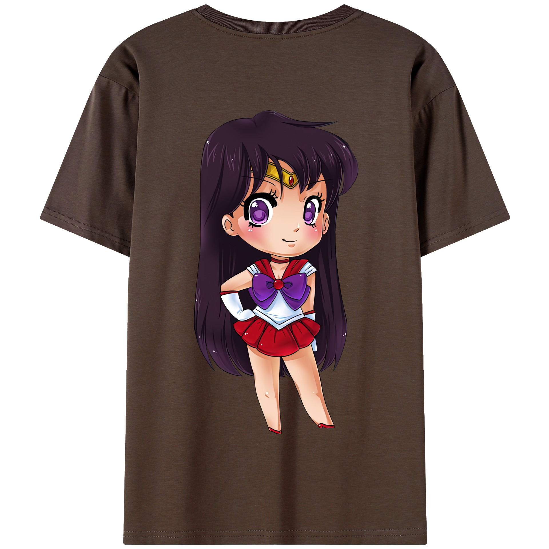 （画像用） 美少女戦士セーラームーン 火野レイ ひの レイ Sailor Moon Hino Rei （セーラーマーズ,Sailor Mars） 綿100％半袖Tシャツ（背面プリント）