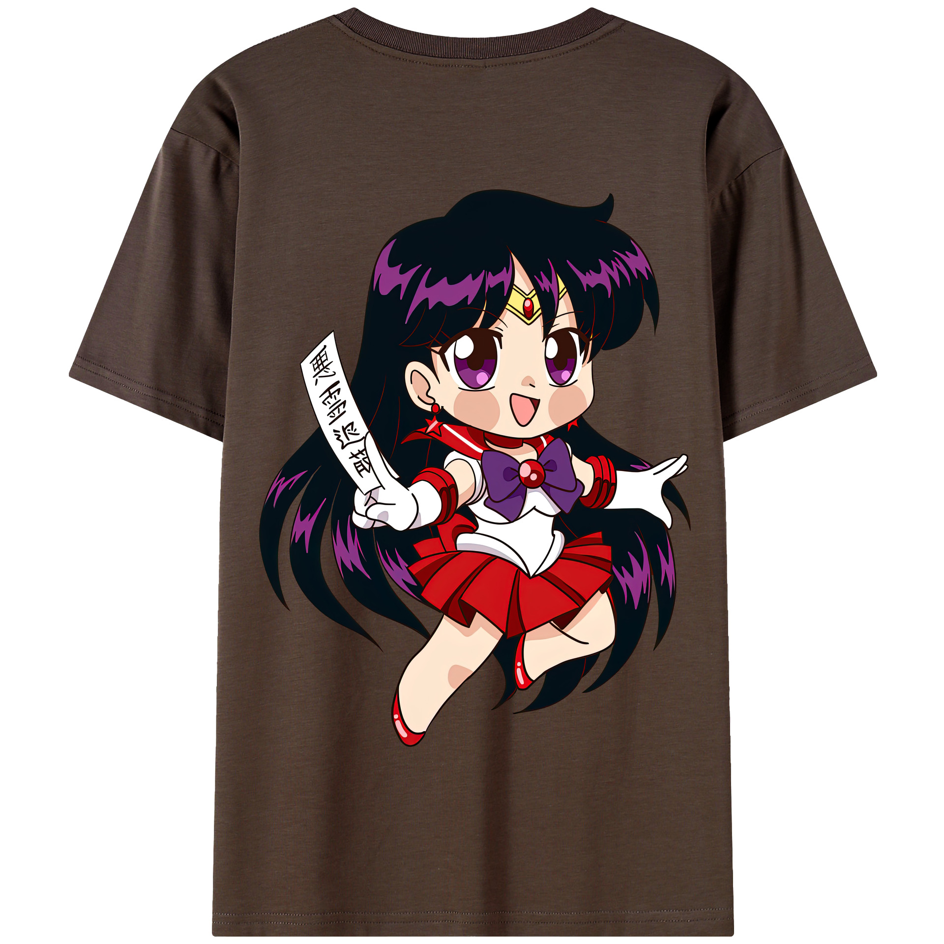 （画像用） 美少女戦士セーラームーン 火野レイ ひの レイ Sailor Moon Hino Rei （セーラーマーズ,Sailor Mars） 綿100％半袖Tシャツ（背面プリント）