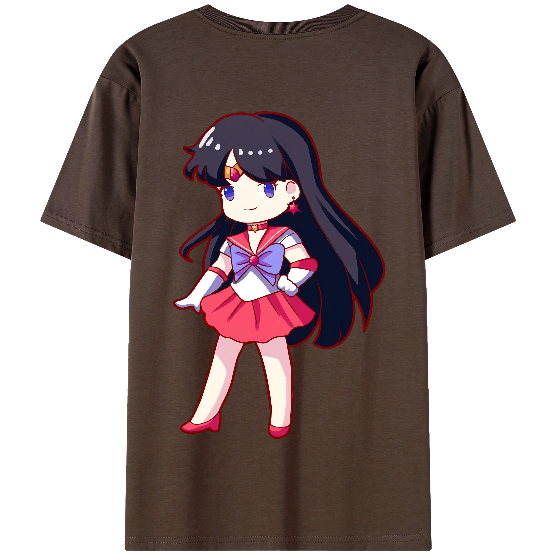 （画像用） 美少女戦士セーラームーン 火野レイ ひの レイ Sailor Moon Hino Rei （セーラーマーズ,Sailor Mars） 綿100％半袖Tシャツ（背面プリント）