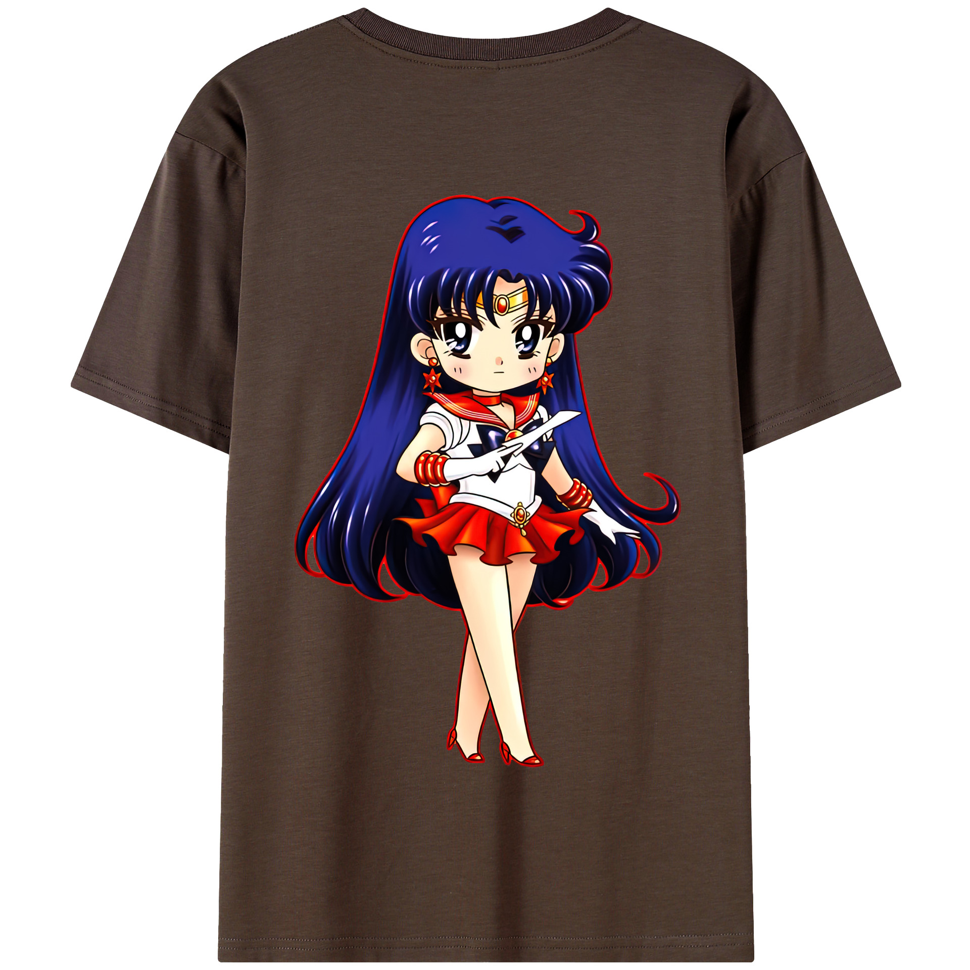 （画像用） 美少女戦士セーラームーン 火野レイ ひの レイ Sailor Moon Hino Rei （セーラーマーズ,Sailor Mars） 綿100％半袖Tシャツ（背面プリント）
