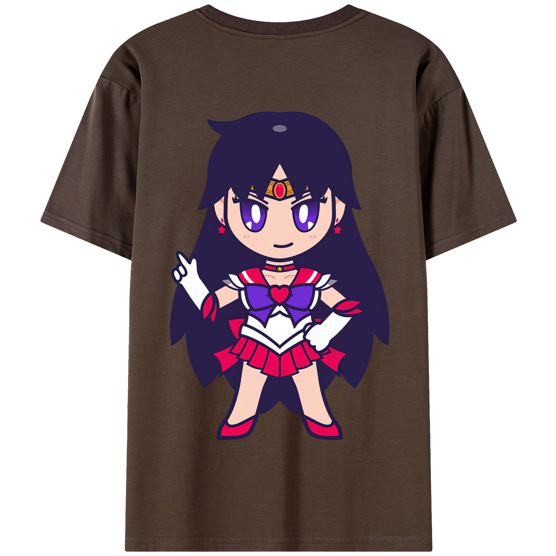 （画像用） 美少女戦士セーラームーン 火野レイ ひの レイ Sailor Moon Hino Rei （セーラーマーズ,Sailor Mars） 綿100％半袖Tシャツ（背面プリント）