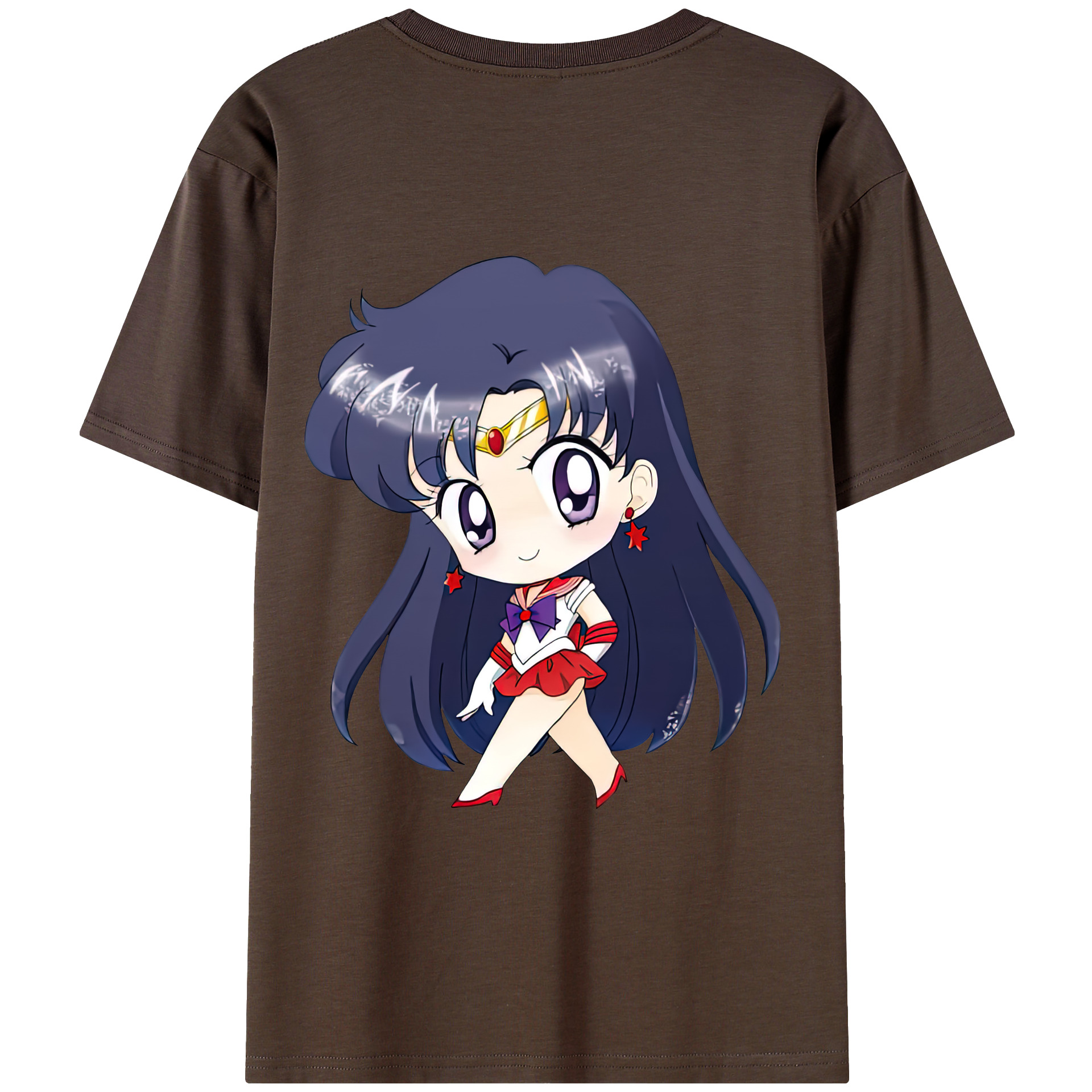 （画像用） 美少女戦士セーラームーン 火野レイ ひの レイ Sailor Moon Hino Rei （セーラーマーズ,Sailor Mars） 綿100％半袖Tシャツ（背面プリント）