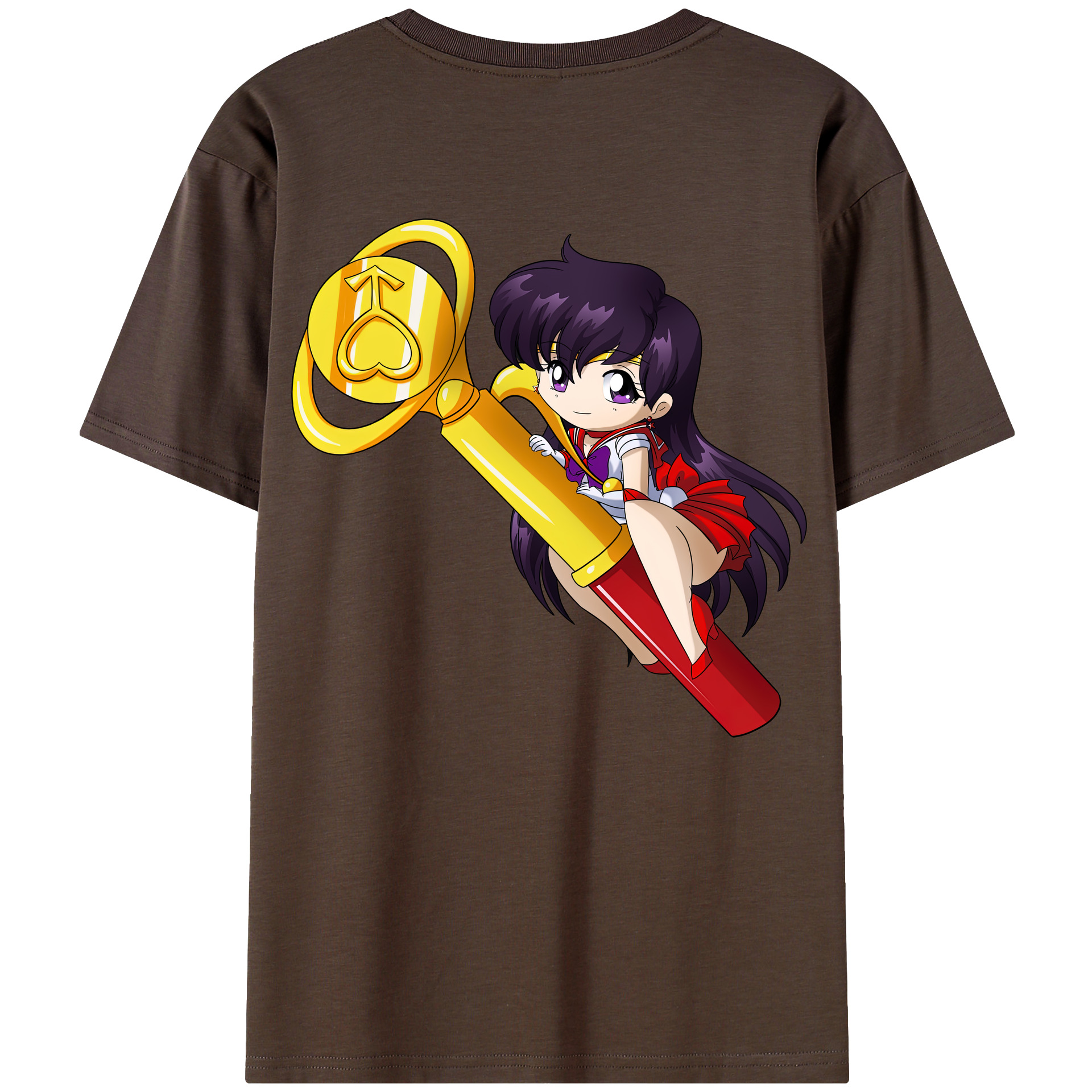 （画像用） 美少女戦士セーラームーン 火野レイ ひの レイ Sailor Moon Hino Rei （セーラーマーズ,Sailor Mars） 綿100％半袖Tシャツ（背面プリント）
