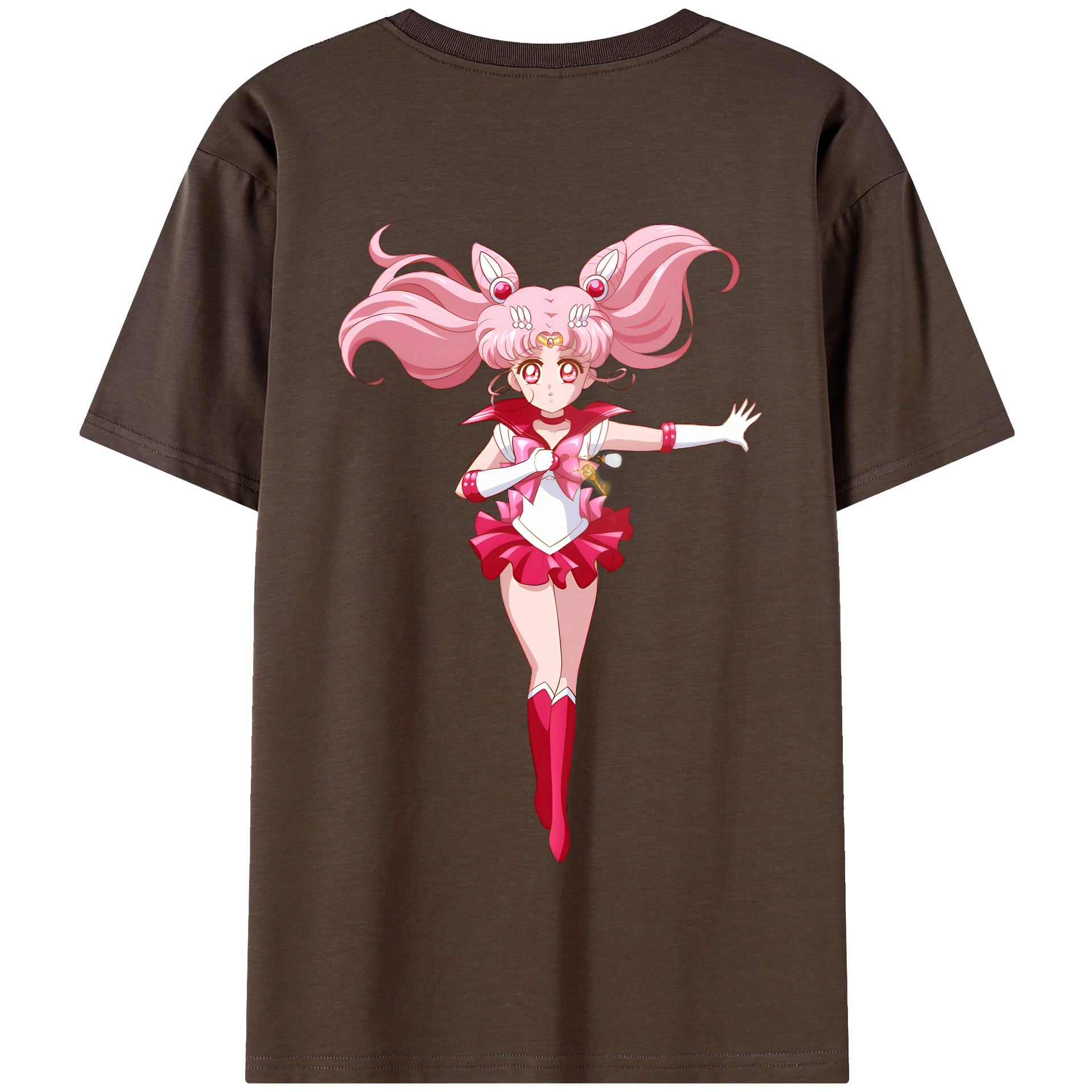 （画像用） 美少女戦士セーラームーン ちびうさ Sailor Moon Chibiusa Tsukino Usagi Small Lady Serenity 綿100％半袖Tシャツ（背面プリント）