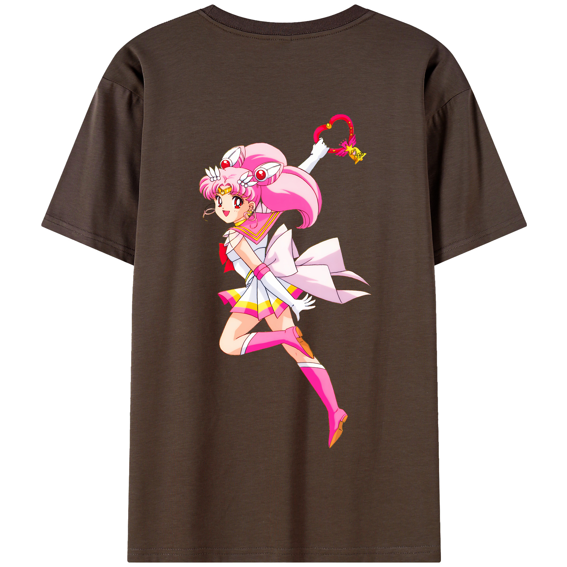 （画像用） 美少女戦士セーラームーン ちびうさ Sailor Moon Chibiusa Tsukino Usagi Small Lady Serenity 綿100％半袖Tシャツ（背面プリント）