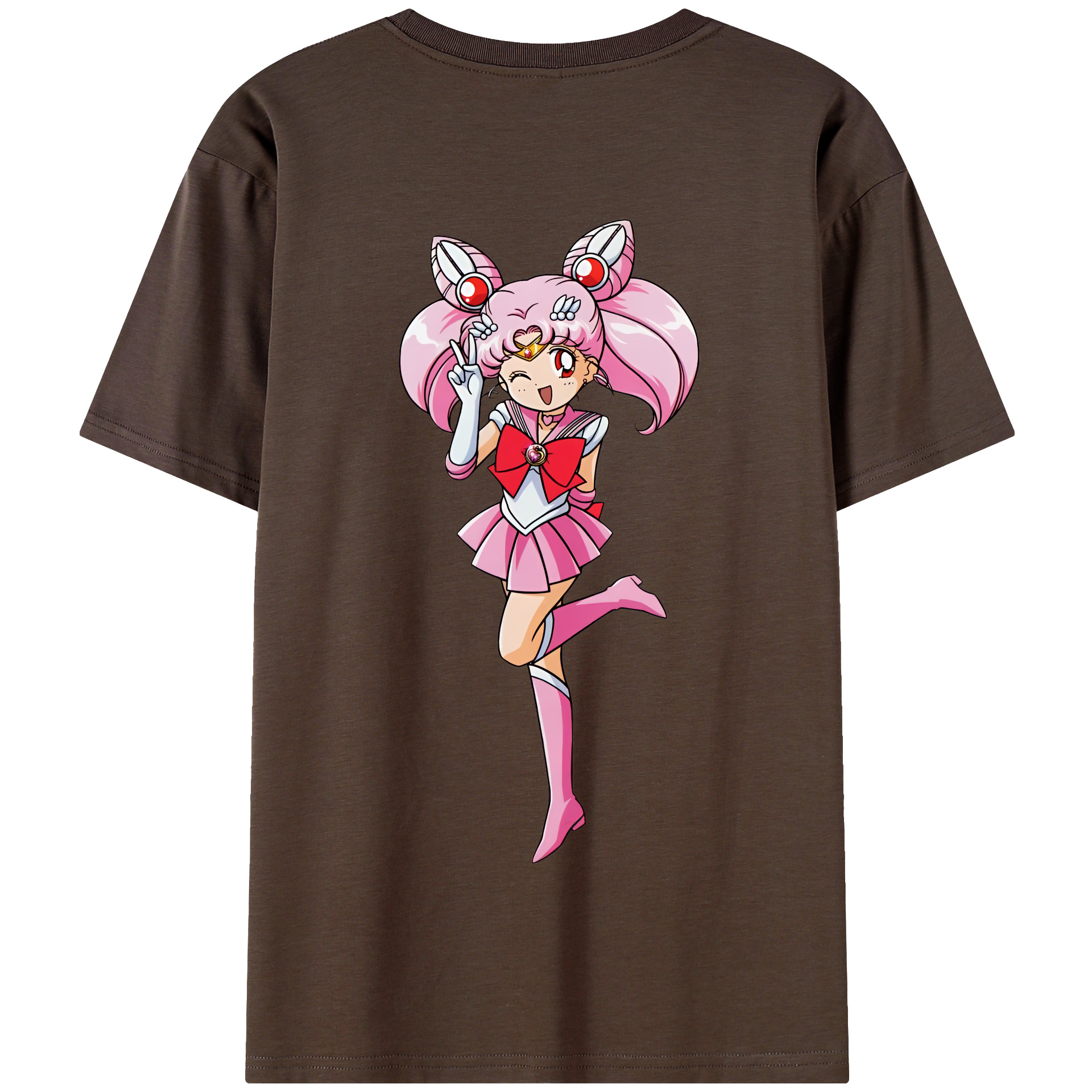 （画像用） 美少女戦士セーラームーン ちびうさ Sailor Moon Chibiusa Tsukino Usagi Small Lady Serenity 綿100％半袖Tシャツ（背面プリント）
