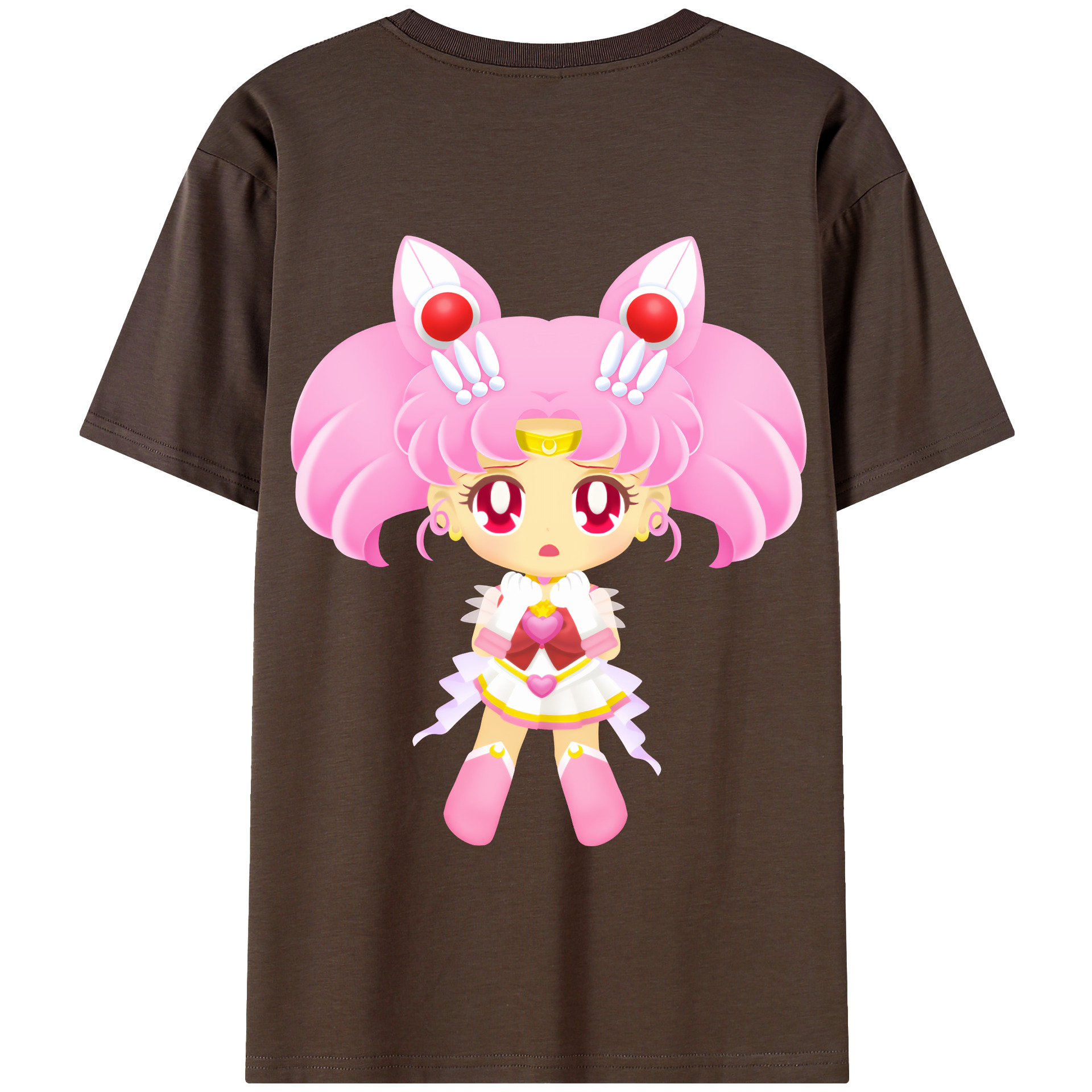 （画像用） 美少女戦士セーラームーン ちびうさ Sailor Moon Chibiusa Tsukino Usagi Small Lady Serenity 綿100％半袖Tシャツ（背面プリント）