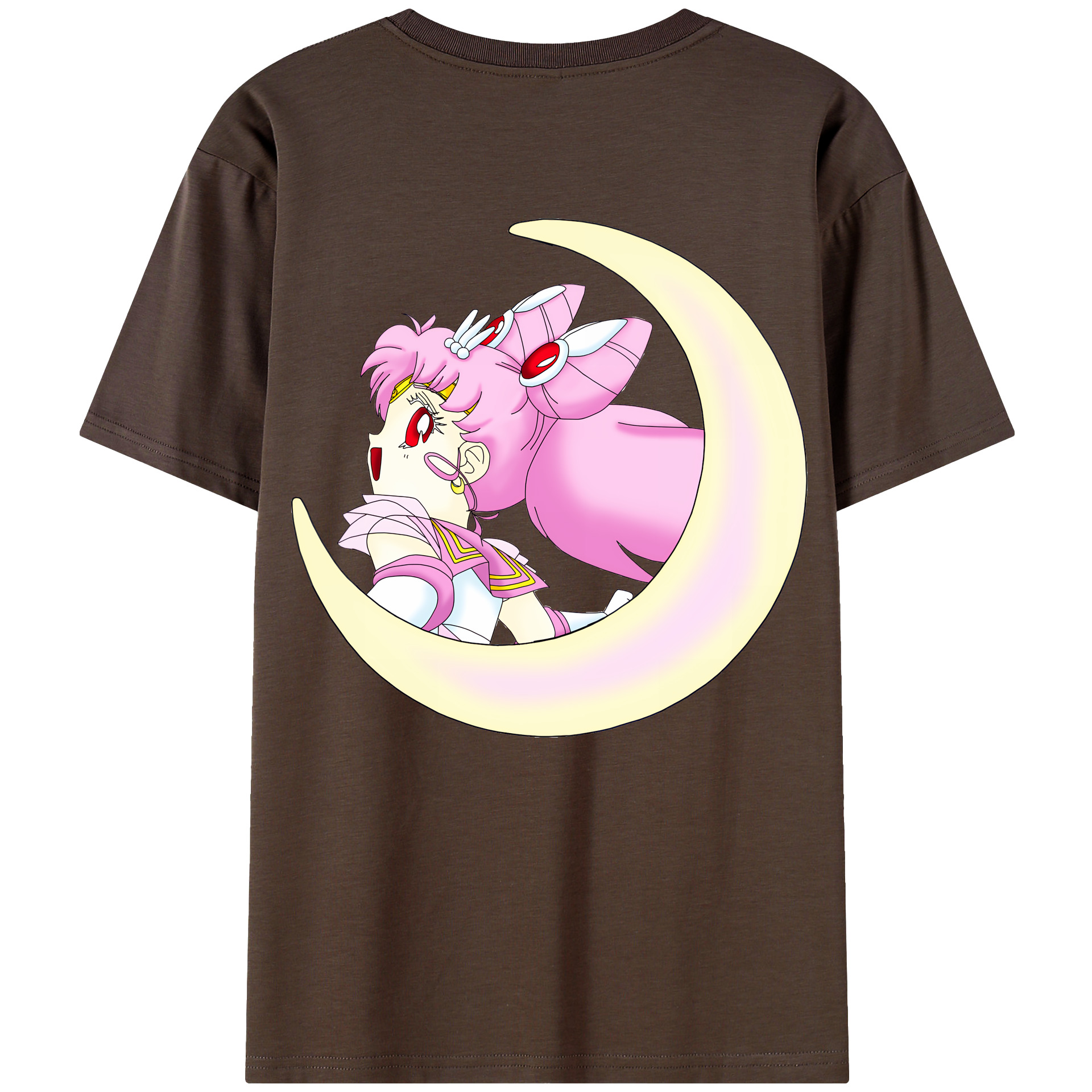 （画像用） 美少女戦士セーラームーン ちびうさ Sailor Moon Chibiusa Tsukino Usagi Small Lady Serenity 綿100％半袖Tシャツ（背面プリント）
