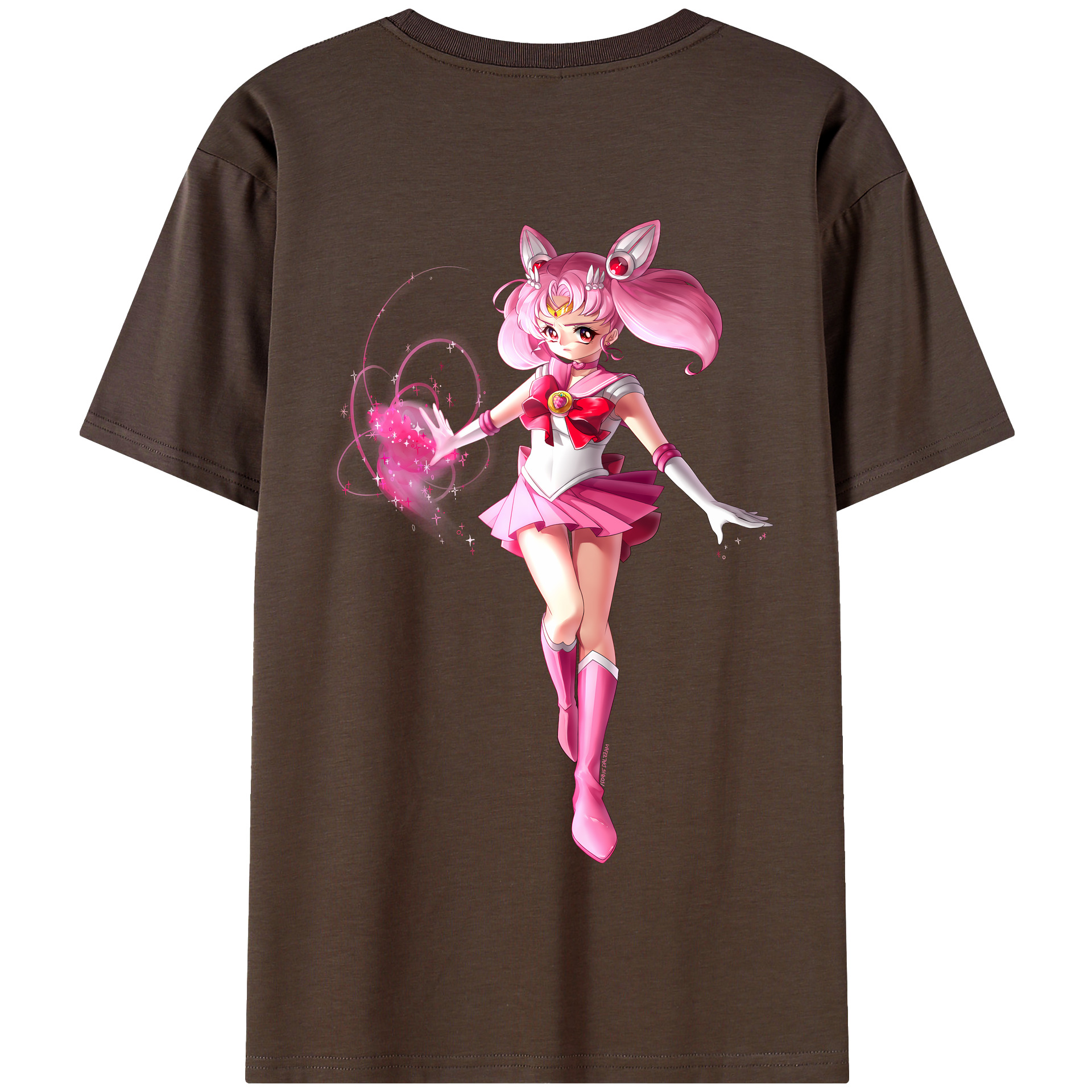 （画像用） 美少女戦士セーラームーン ちびうさ Sailor Moon Chibiusa Tsukino Usagi Small Lady Serenity 綿100％半袖Tシャツ（背面プリント）