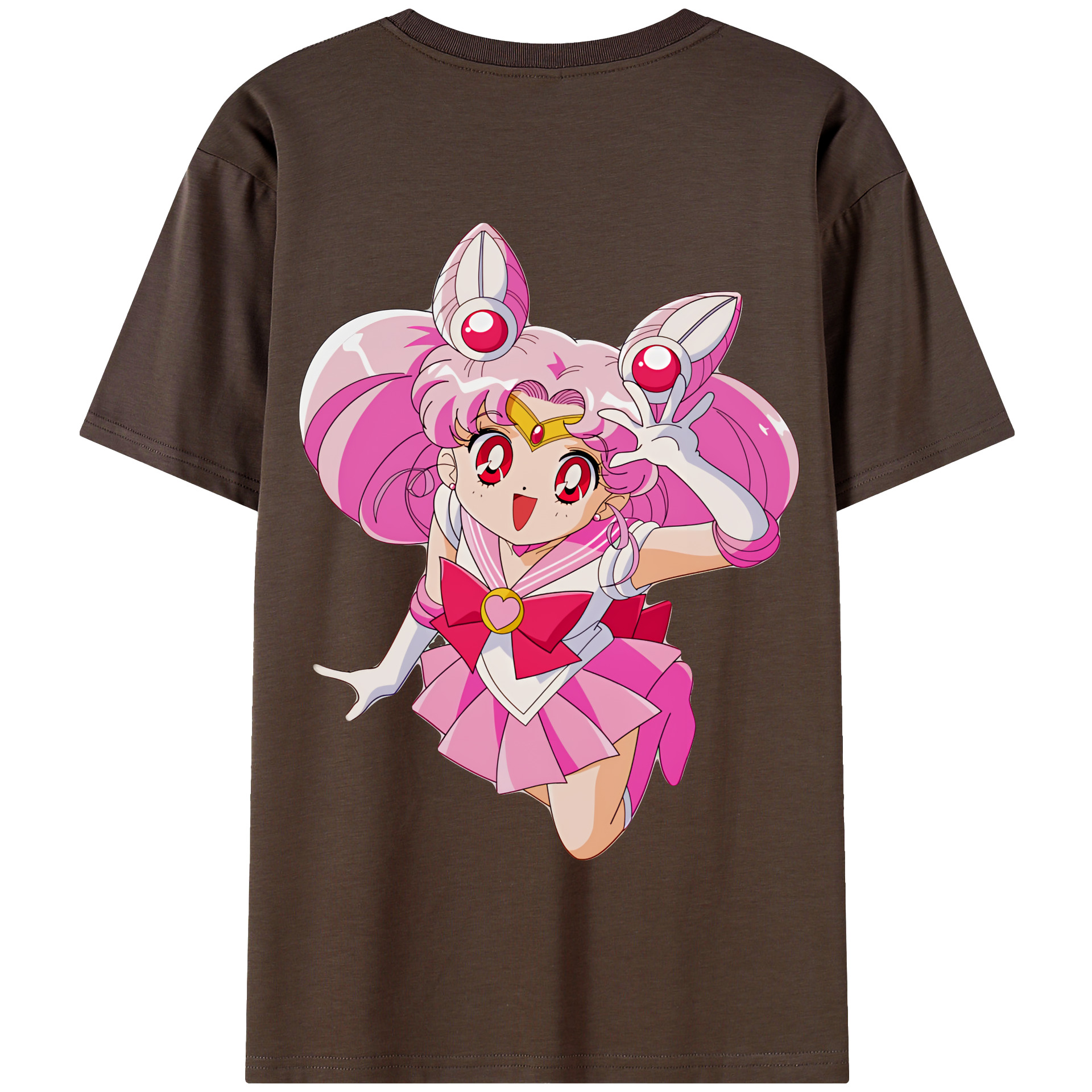 （画像用） 美少女戦士セーラームーン ちびうさ Sailor Moon Chibiusa Tsukino Usagi Small Lady Serenity 綿100％半袖Tシャツ（背面プリント）