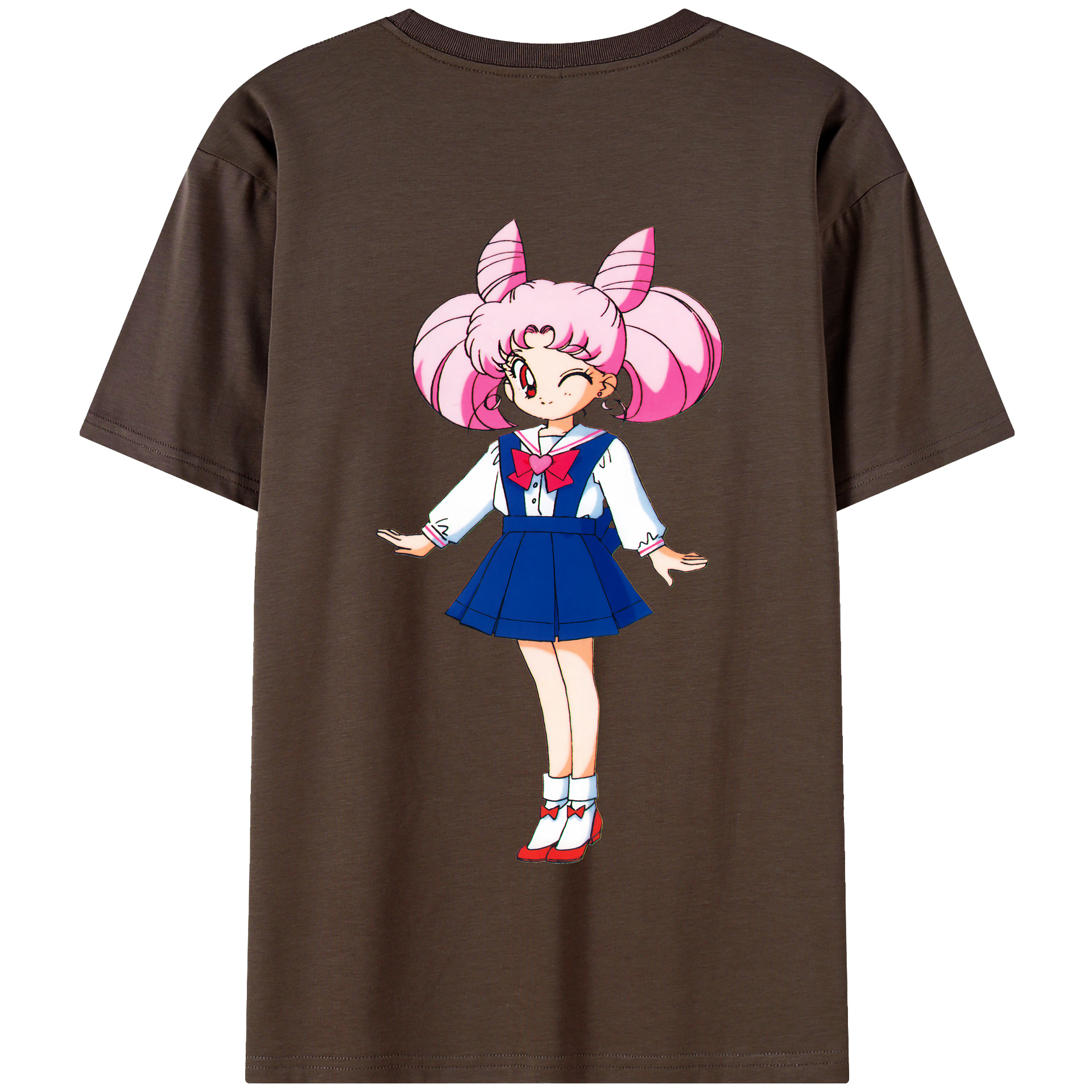 （画像用） 美少女戦士セーラームーン ちびうさ Sailor Moon Chibiusa Tsukino Usagi Small Lady Serenity 綿100％半袖Tシャツ（背面プリント）