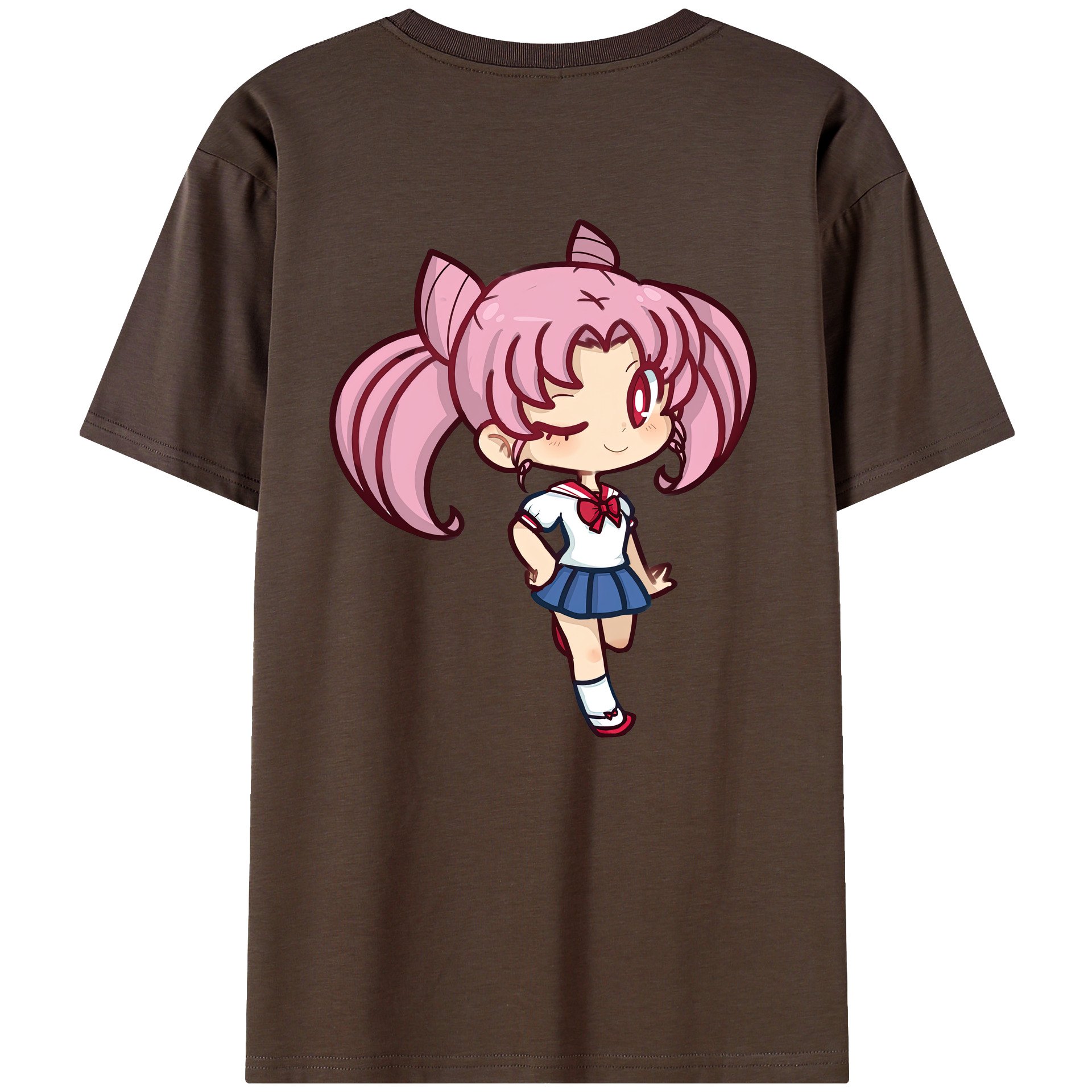 （画像用） 美少女戦士セーラームーン ちびうさ Sailor Moon Chibiusa Tsukino Usagi Small Lady Serenity 綿100％半袖Tシャツ（背面プリント）
